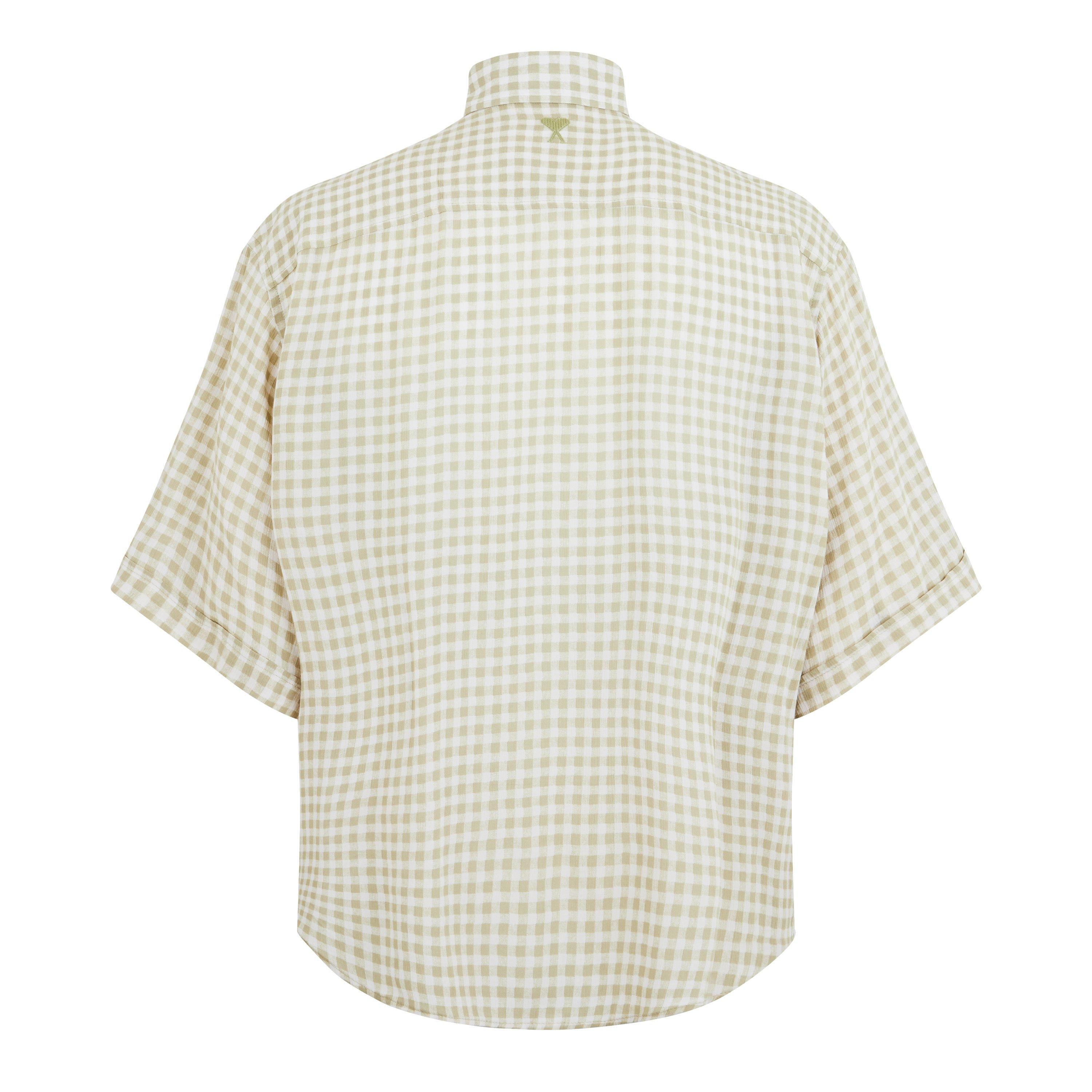 Chalk/Olv 1932 - Ami Paris - Short Sleeve Check Shirt - 2