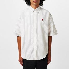 Ami Paris Heart Stripe Oxford Shirt