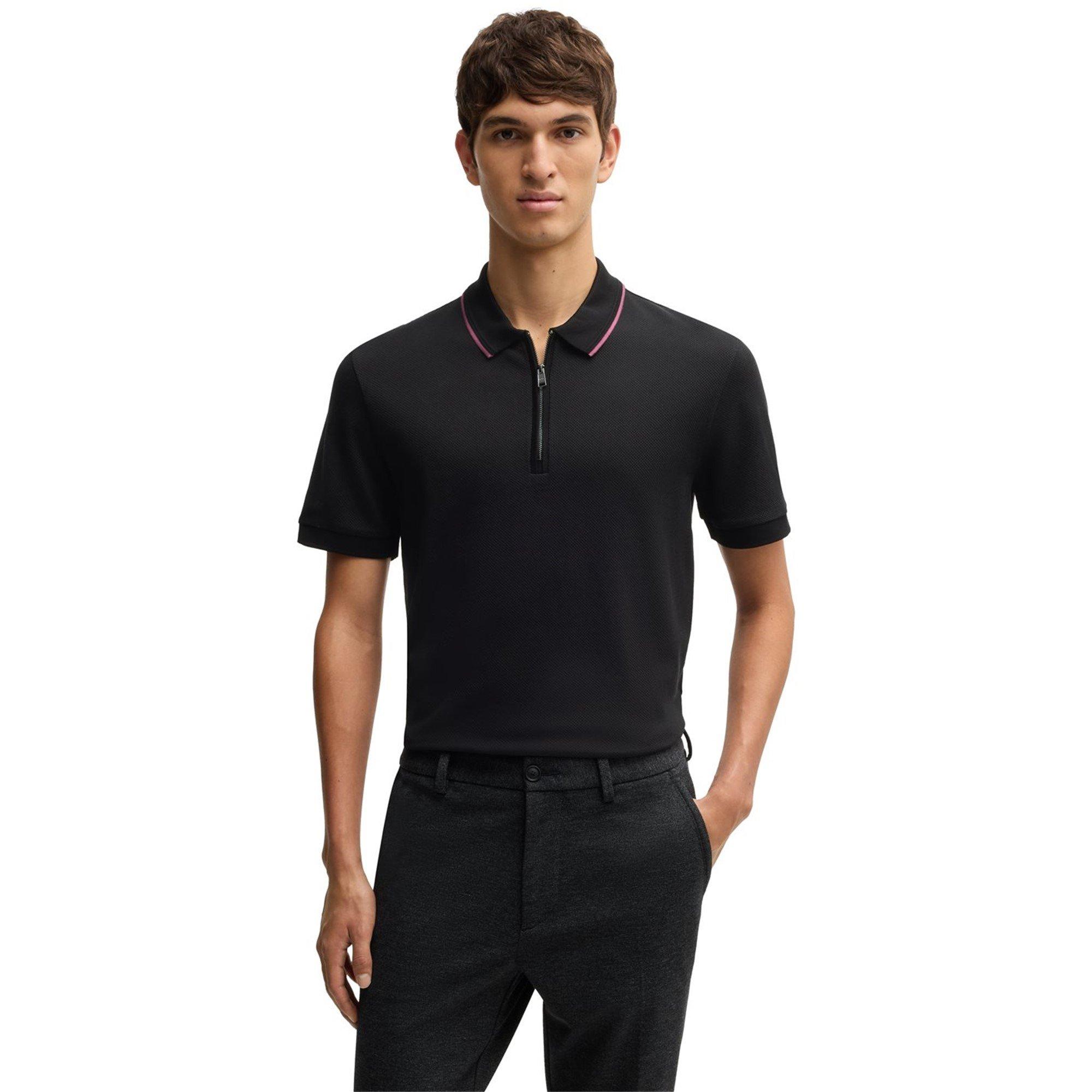 Black 002 - Boss - Men's H-Paras 59 Short Sleeve Polo Shirt - 2