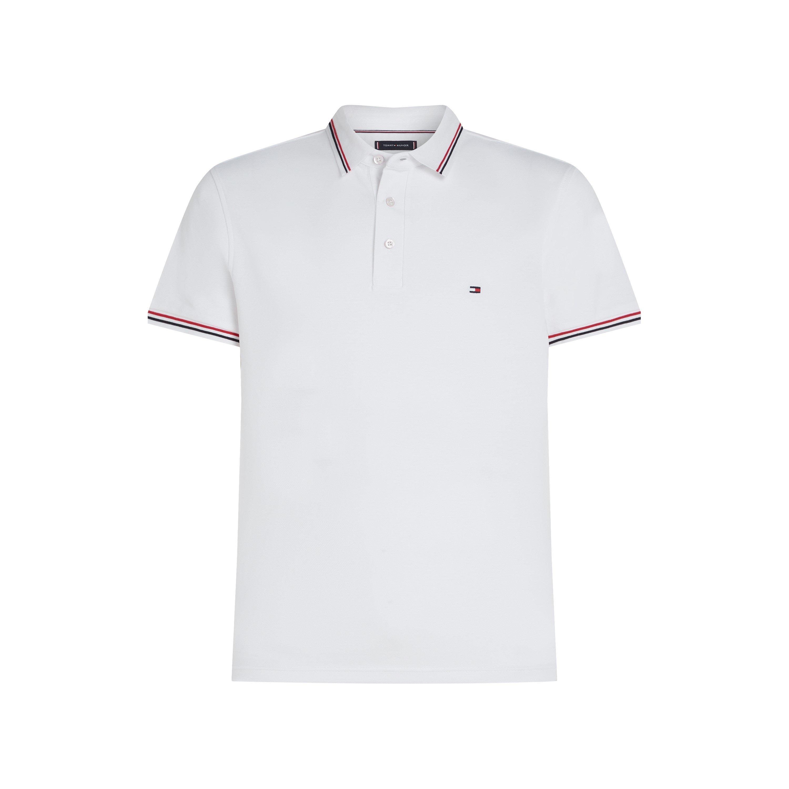 Tommy Hilfiger Men's Tipped Slim Fit Polo White 2XL - Image 5