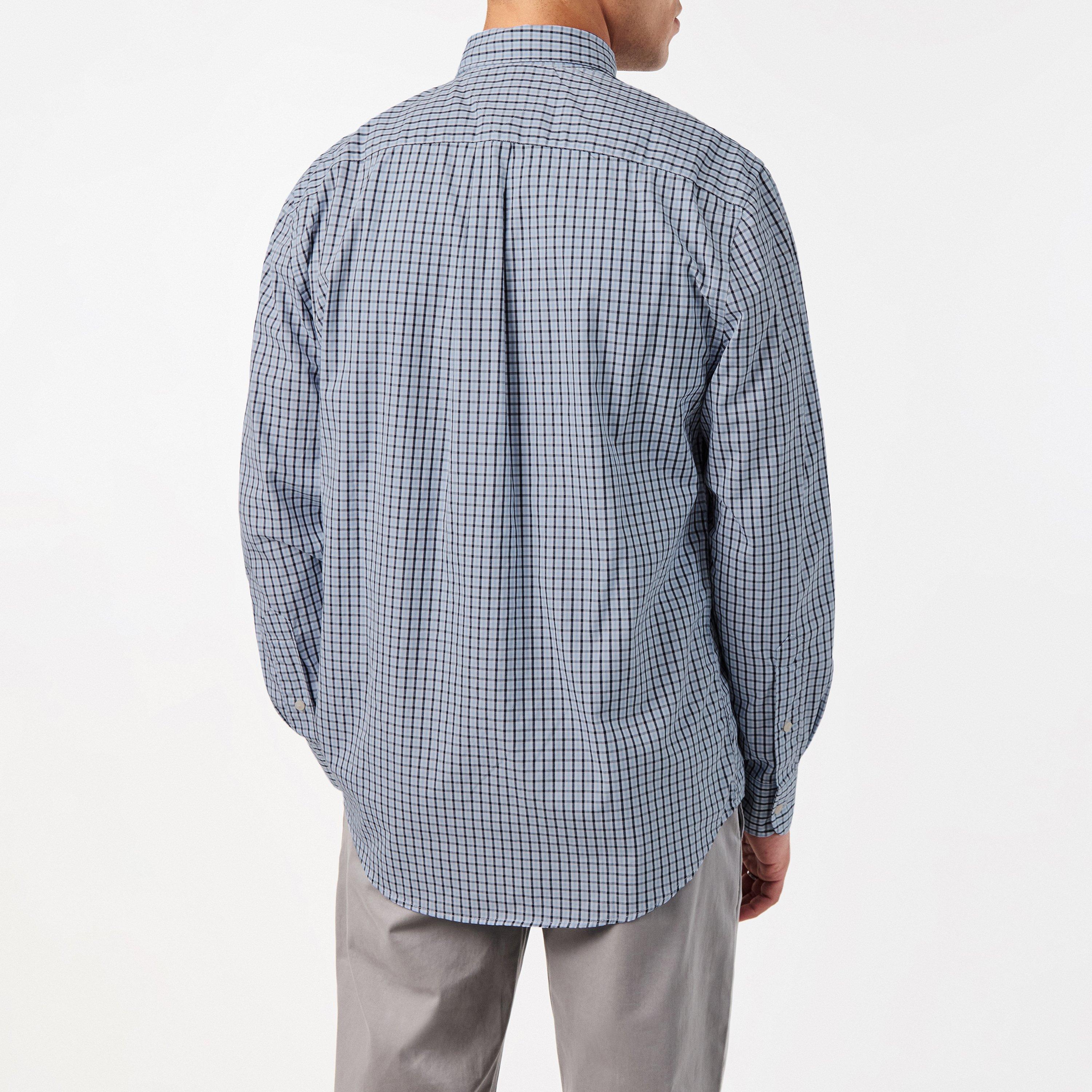 Sweet Blue 0G1 - Tommy Hilfiger - Men's Flex Poplin Gingham Long-Sleeve Patterned Shirt - 4