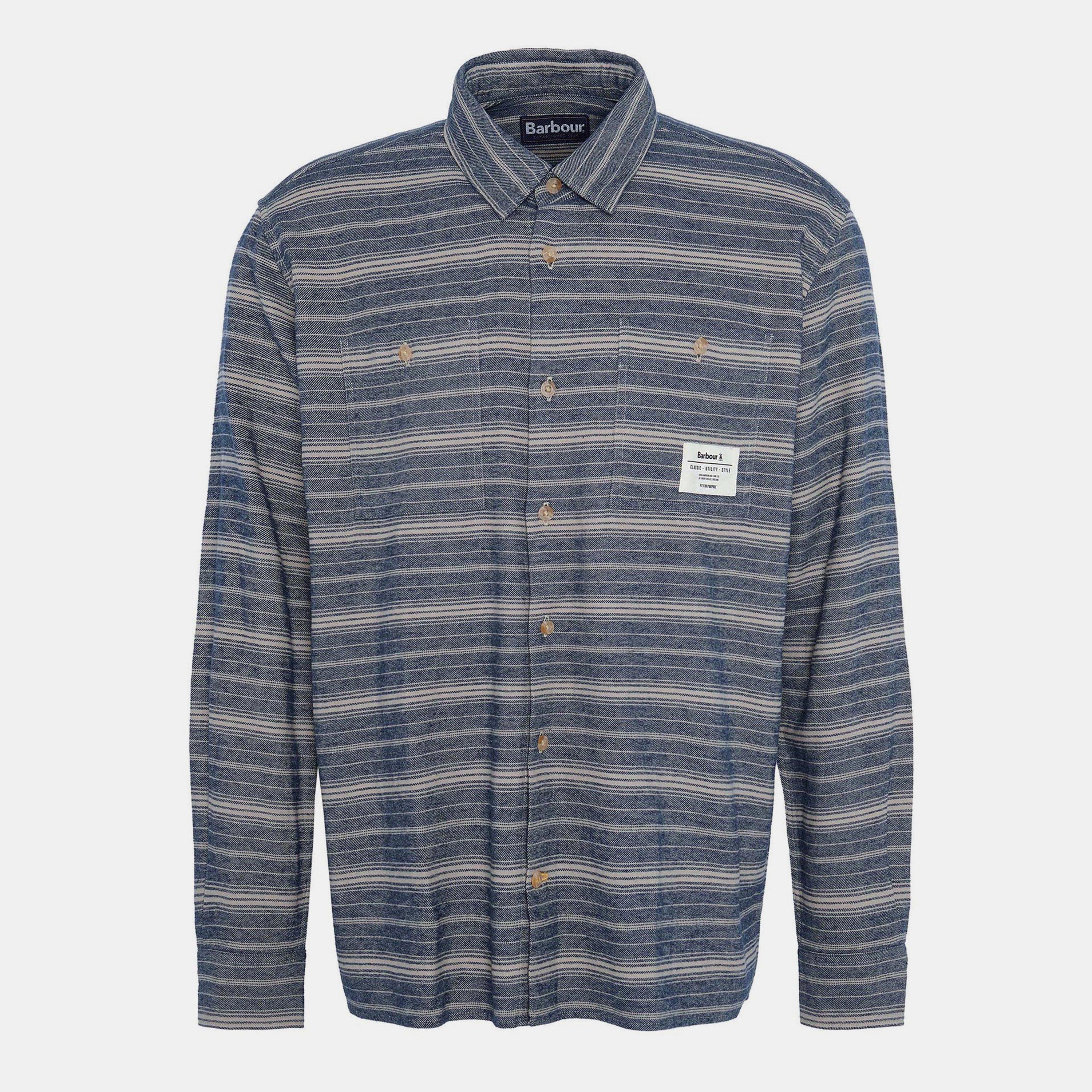 Navy - Barbour - Hesledon Relaxed Long-Sleeved Shirt - 1
