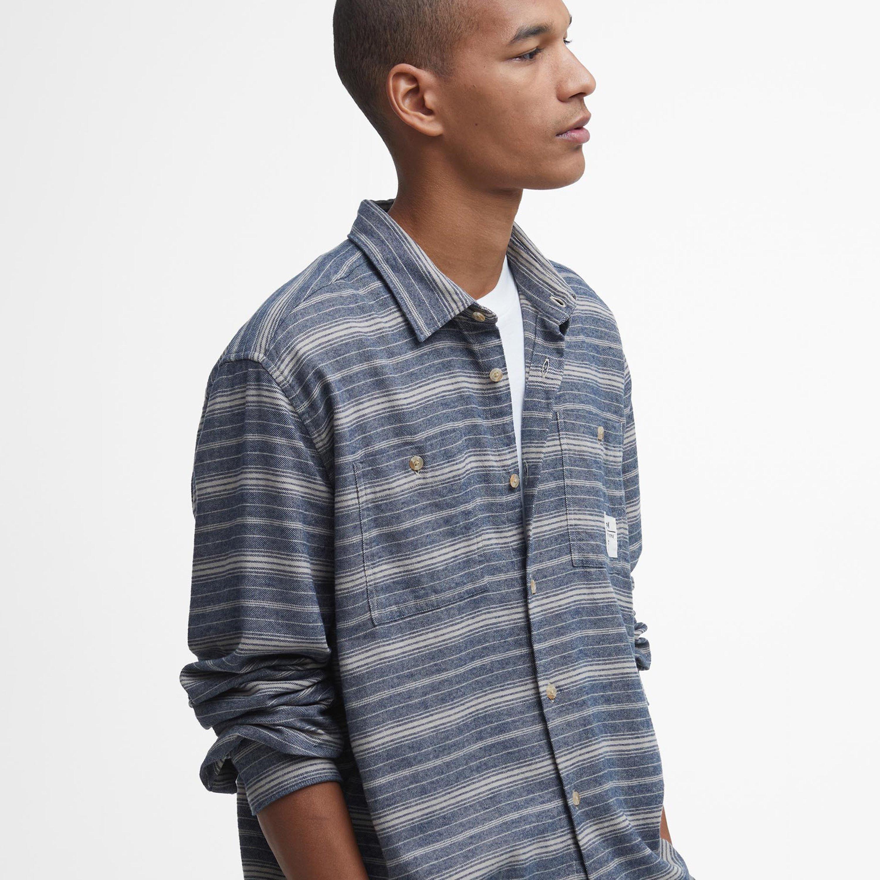 Navy - Barbour - Hesledon Relaxed Long-Sleeved Shirt - 4