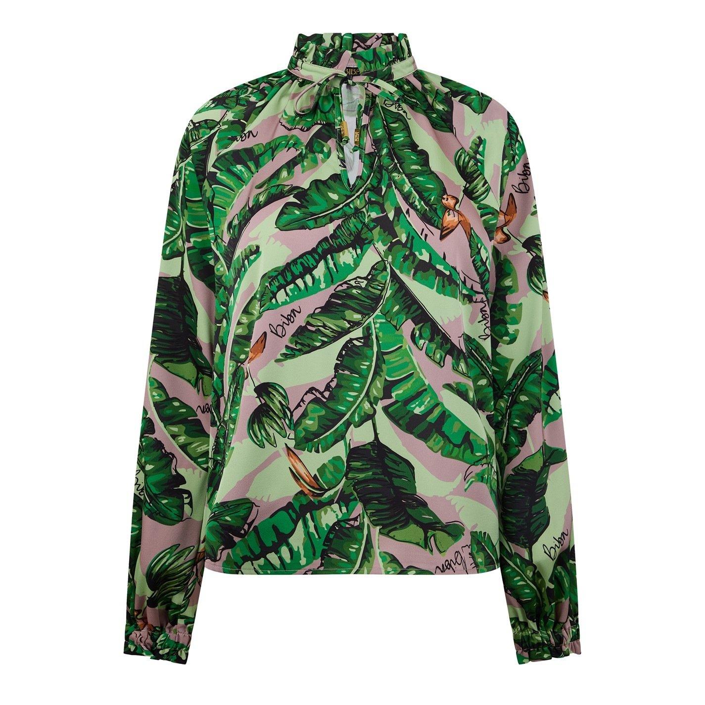 Banana Leaf Prt - Biba - Biba Ruffle Collar Blouse - 2