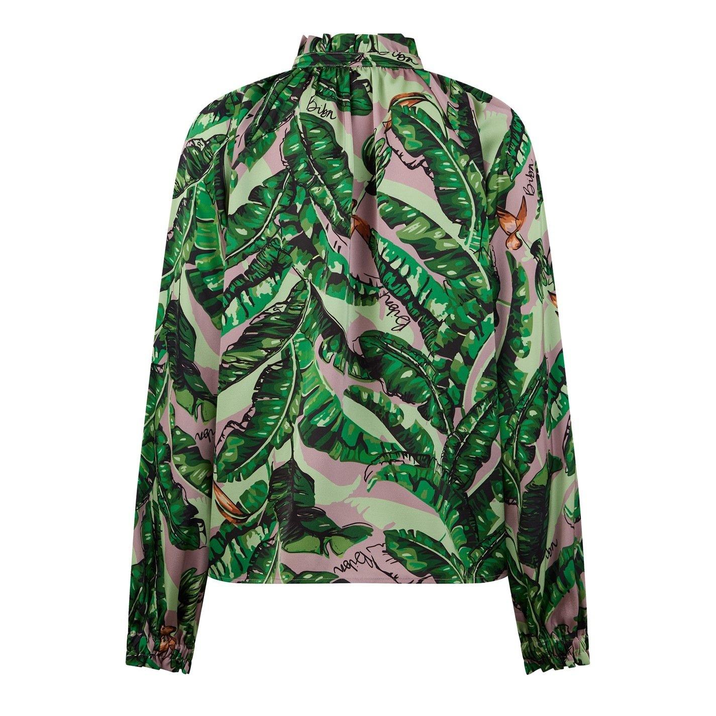 Banana Leaf Prt - Biba - Biba Ruffle Collar Blouse - 5