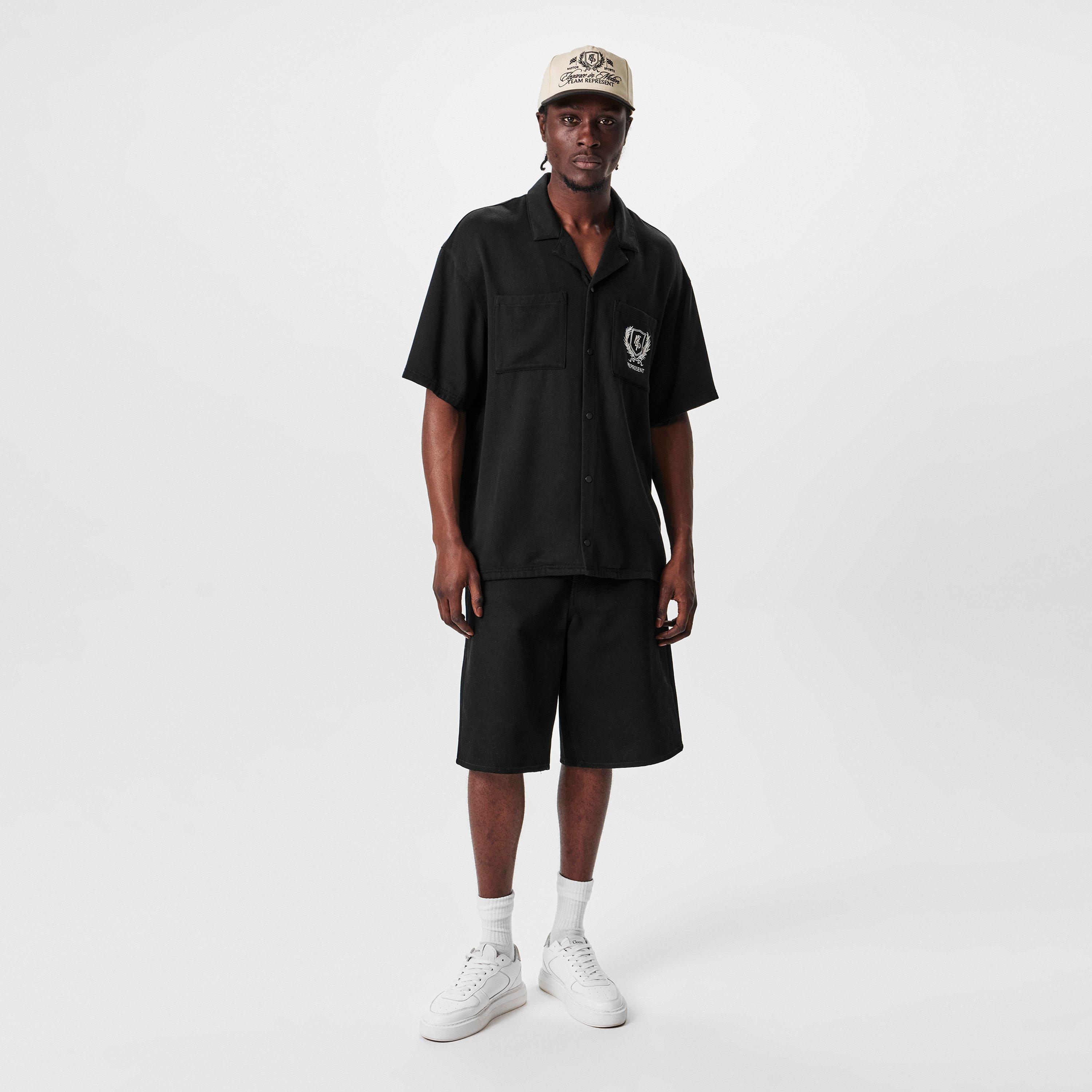 Jet Black - Represent - Men's Rep Crest S/S Shirt, Iconic Crest Shirt - 6