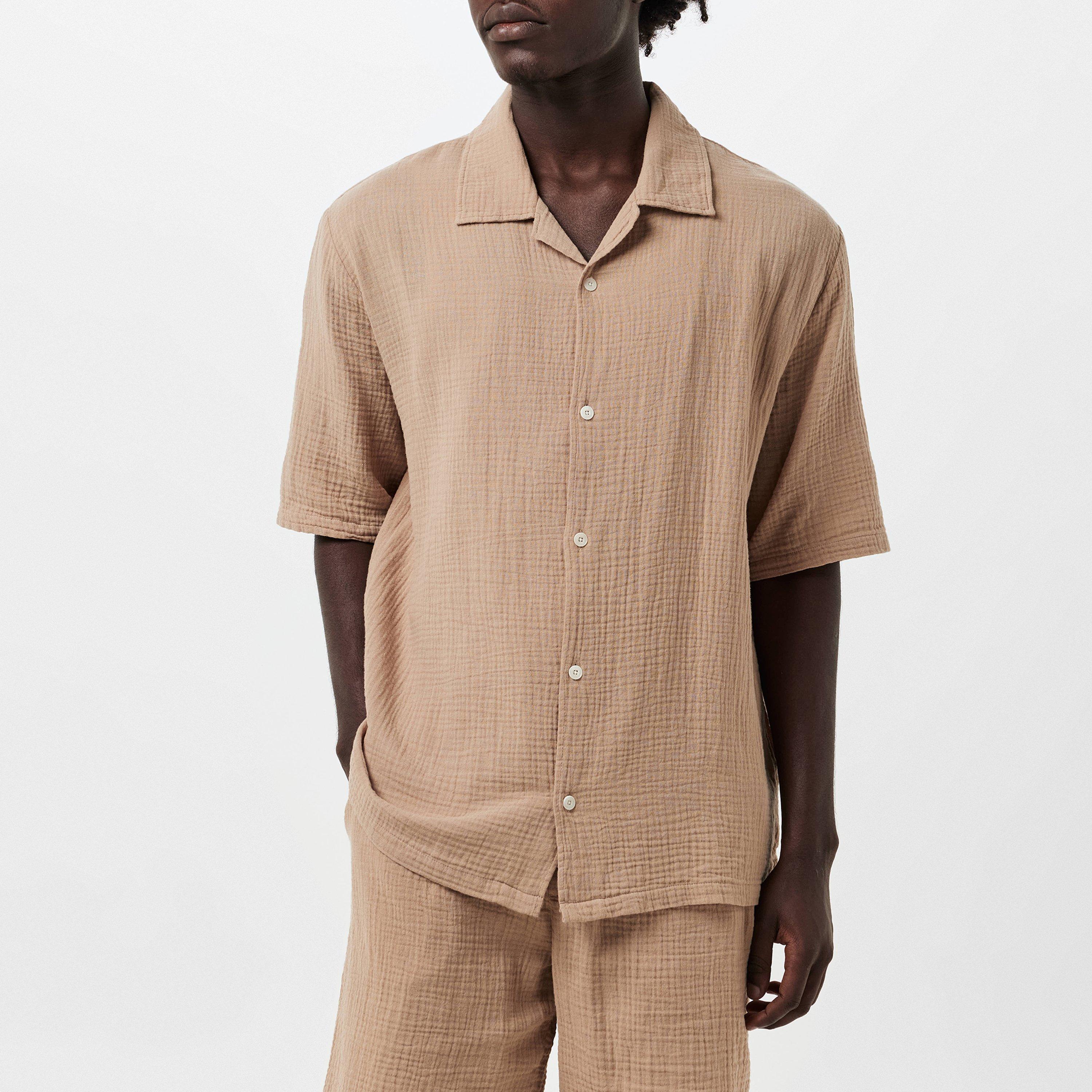 Warm Beige 022 - Albam - Crinkle Holiday Shirt - 3
