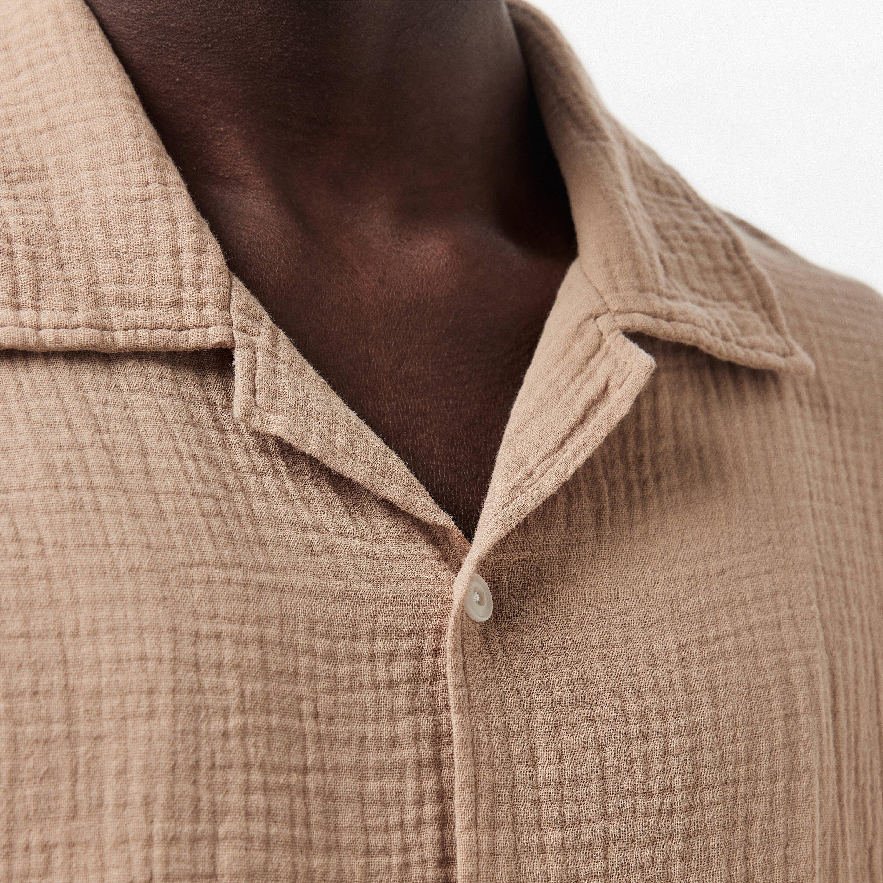 Warm Beige 022 - Albam - Crinkle Holiday Shirt - 5