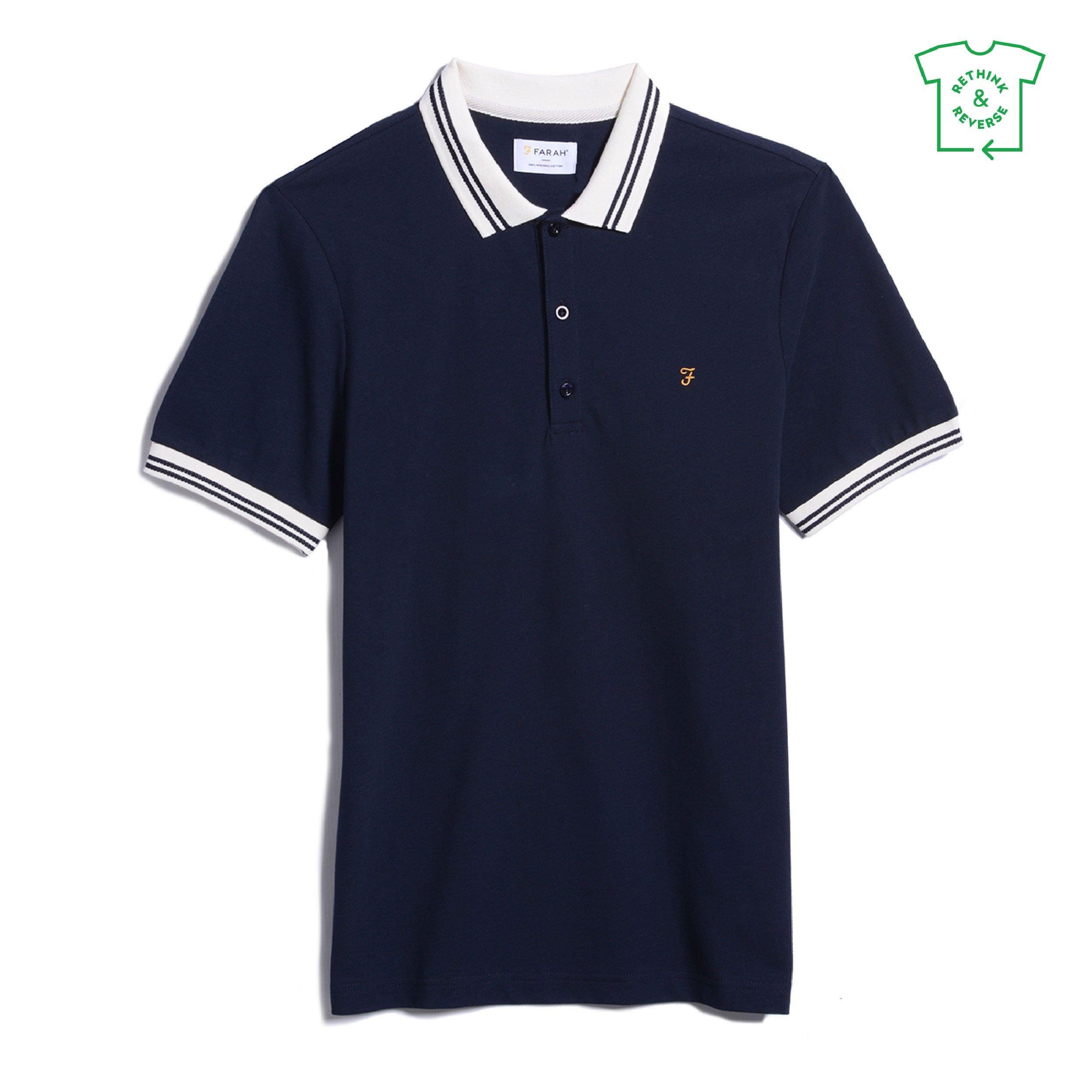 True Navy - Farah - Men's Stanton Short-Sleeve Polo Shirt