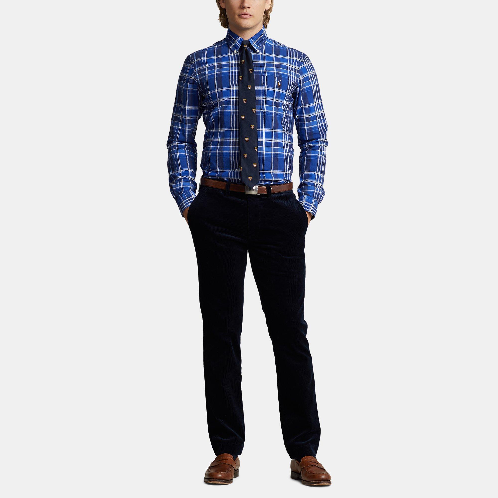 Blue Multi - Polo Ralph Lauren - Custom Fit Plaid Oxford Shirt - 4
