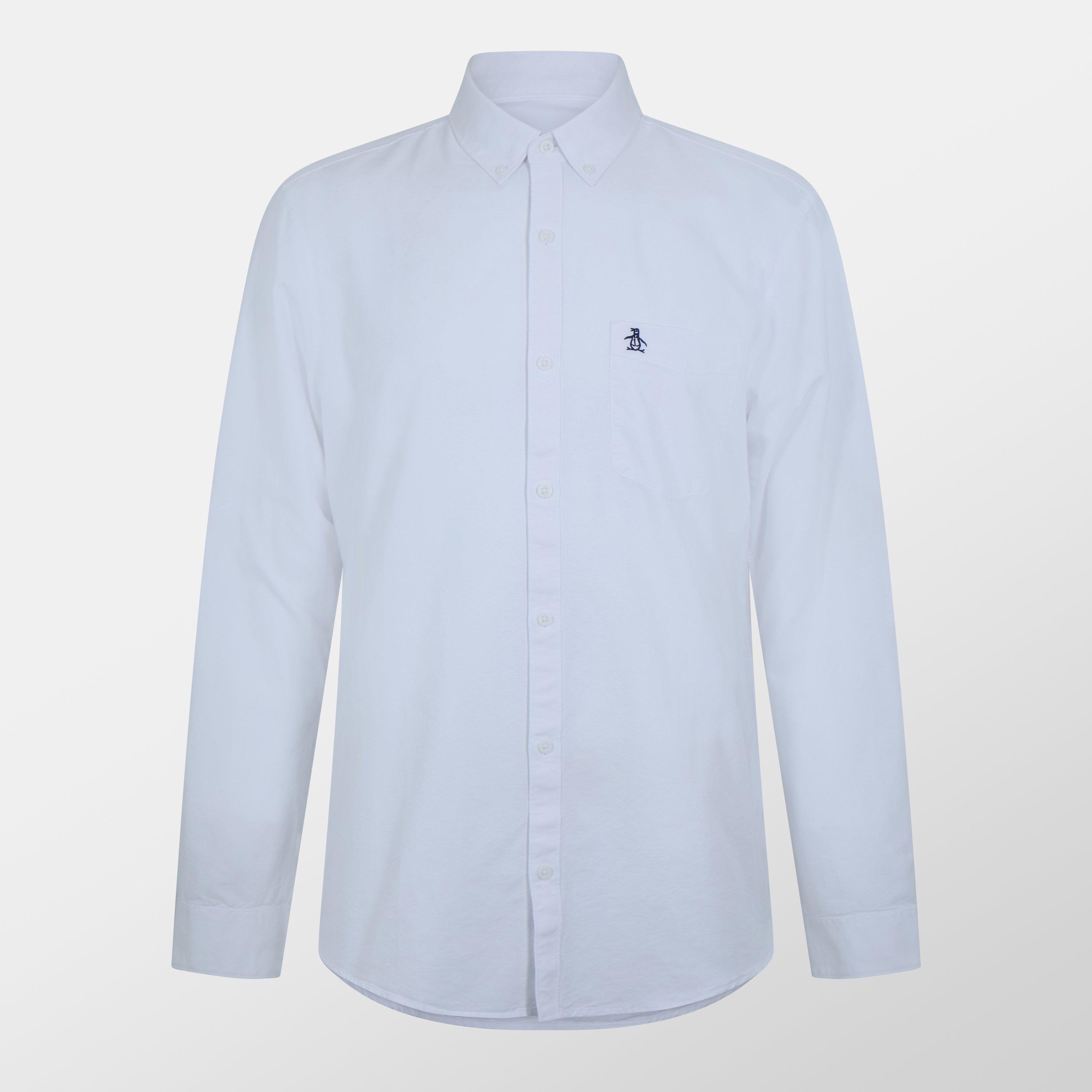 penguin dress shirt Original Men's Woven Button Down Spread collar Long sleeves Button front Solid Woven Soft fabric finish creates a garment with extra softness 100% cotton Machine wash cold Original Penguin Men's Solid Slim