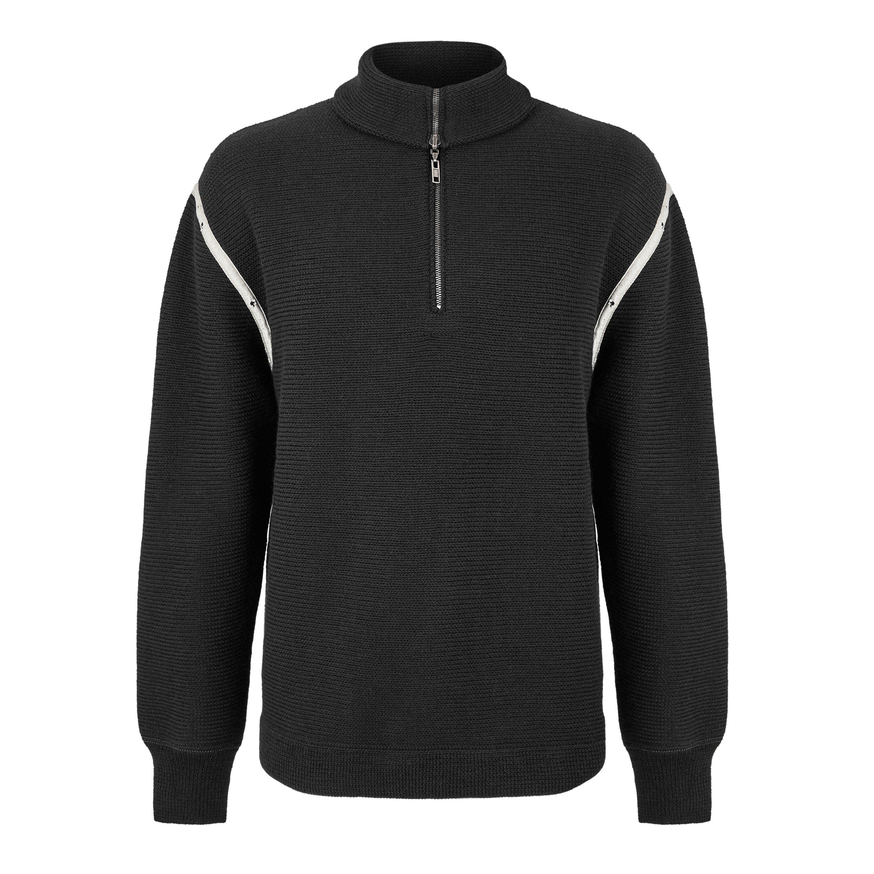 Maison Margiela | Men's Half Zip Wool Long Sleeve quarter Zip