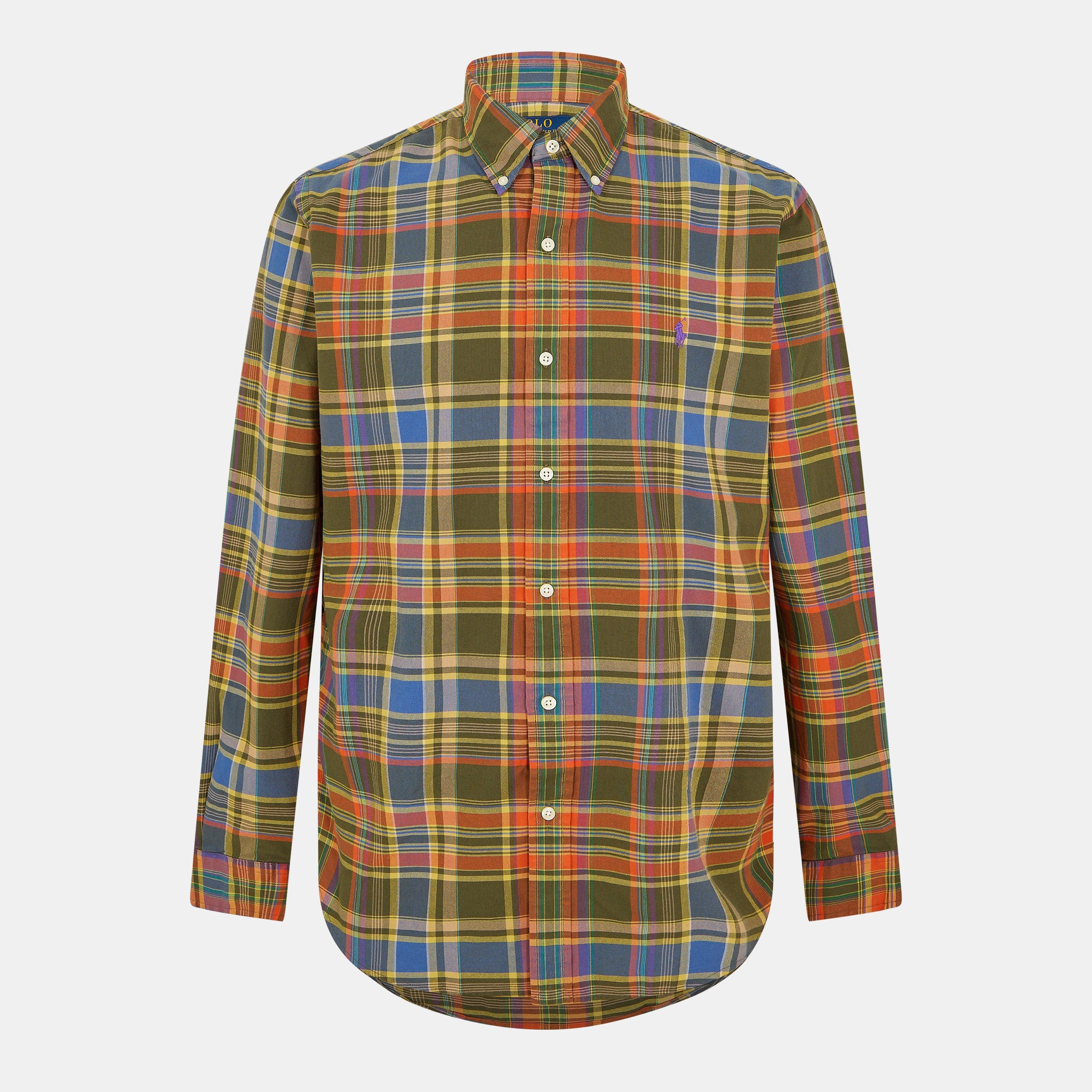 Olive Org Multi - Polo Ralph Lauren - Oxford Check Long Sleeve Shirt - 1