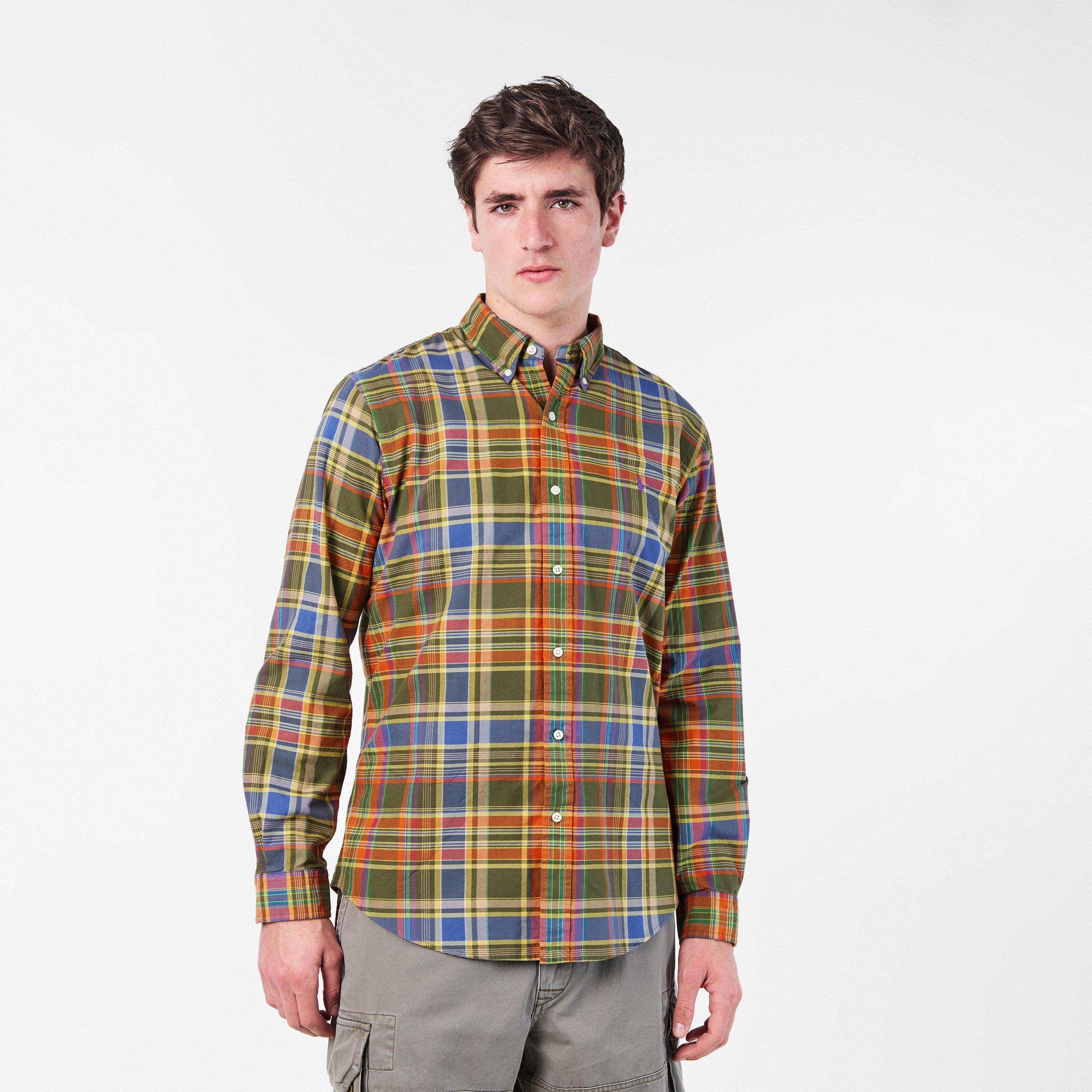 Olive Org Multi - Polo Ralph Lauren - Oxford Check Long Sleeve Shirt - 3