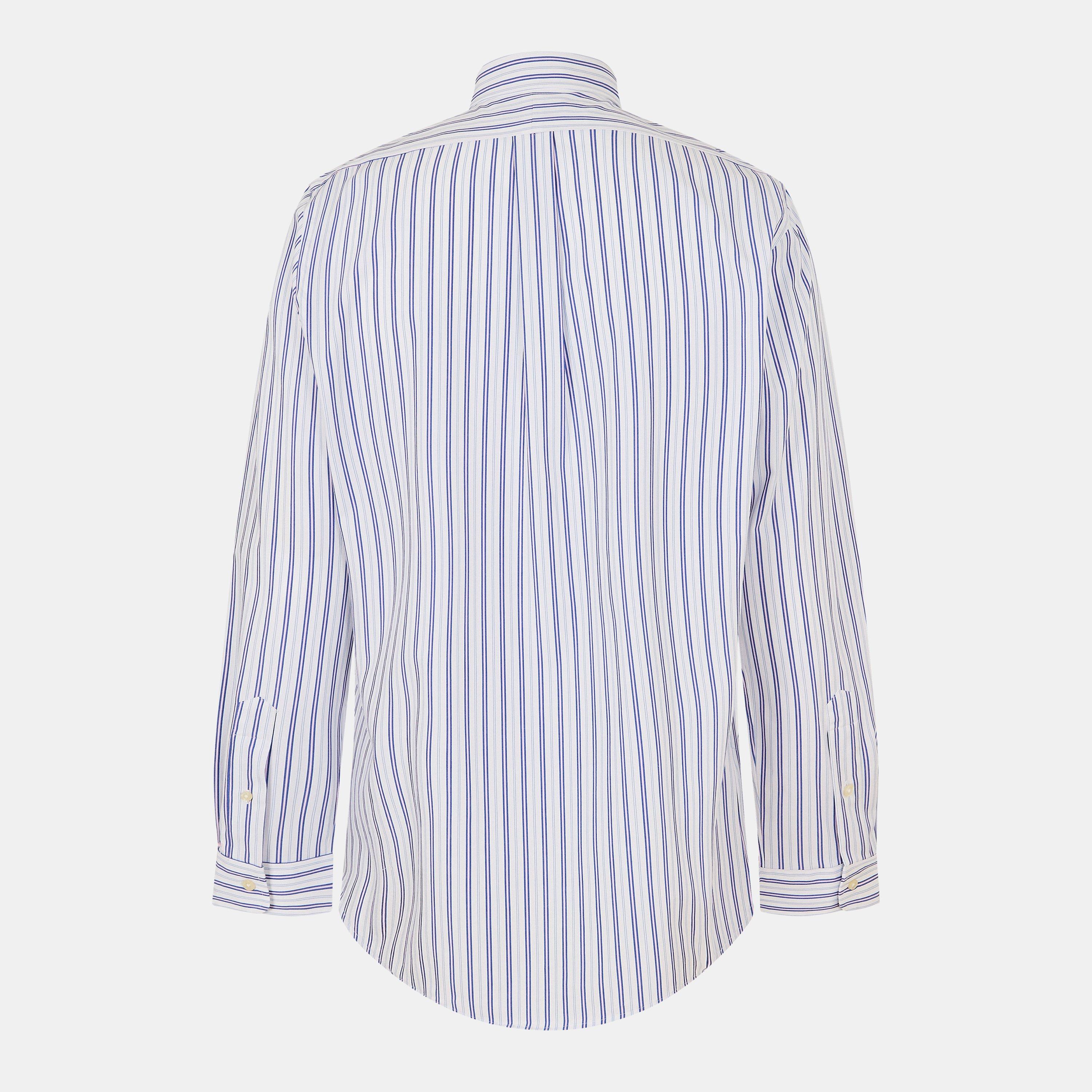Wht Blue Multi - Polo Ralph Lauren - Long Sleeve Striped Poplin Shirt - 2