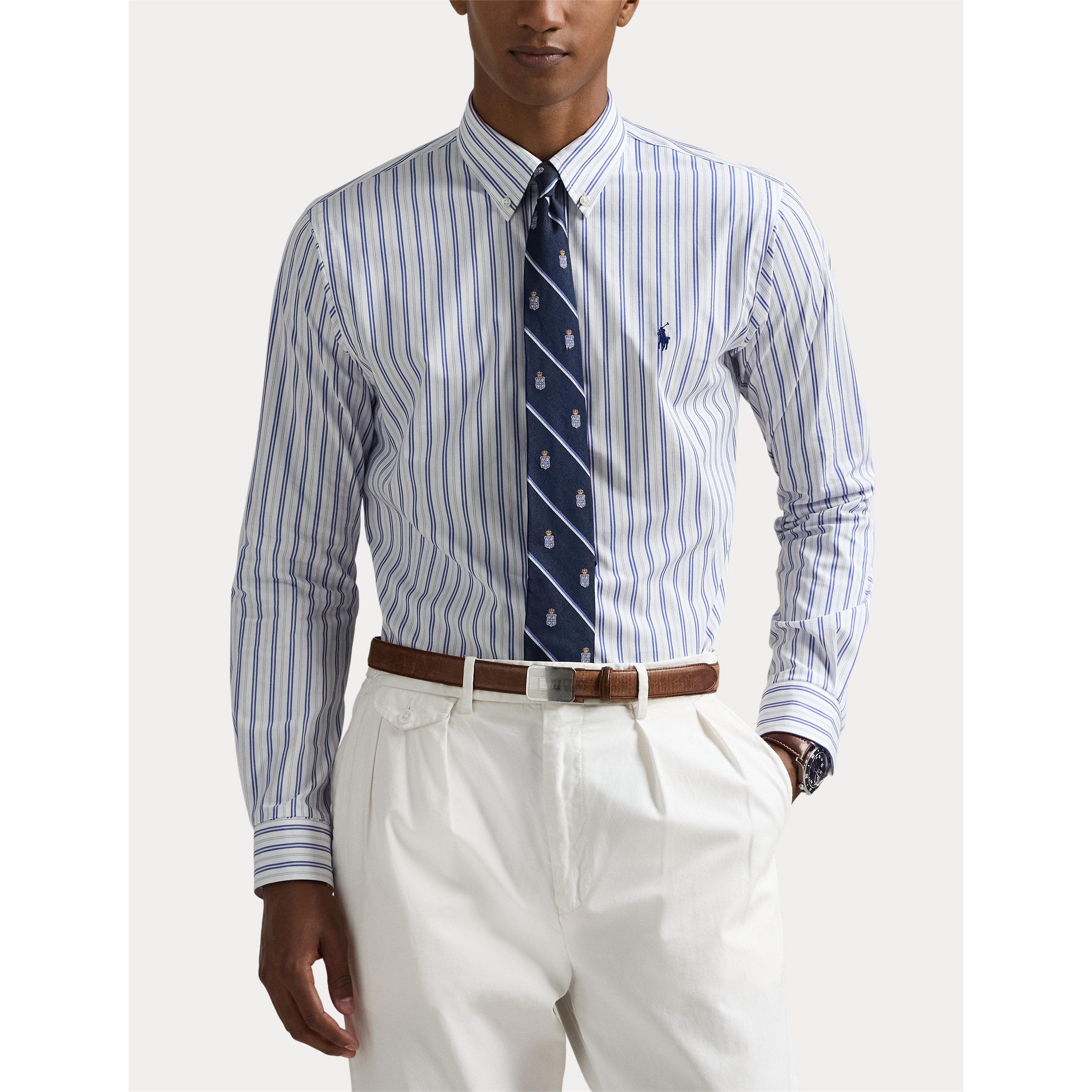 Wht Blue Multi - Polo Ralph Lauren - Long Sleeve Striped Poplin Shirt - 3