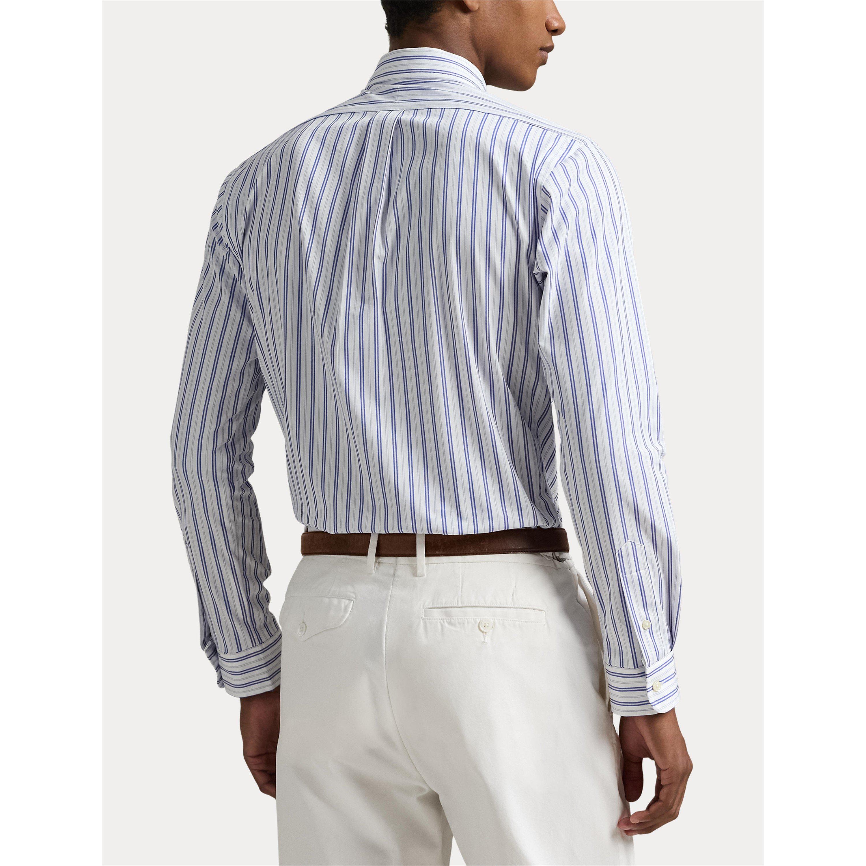 Wht Blue Multi - Polo Ralph Lauren - Long Sleeve Striped Poplin Shirt - 4