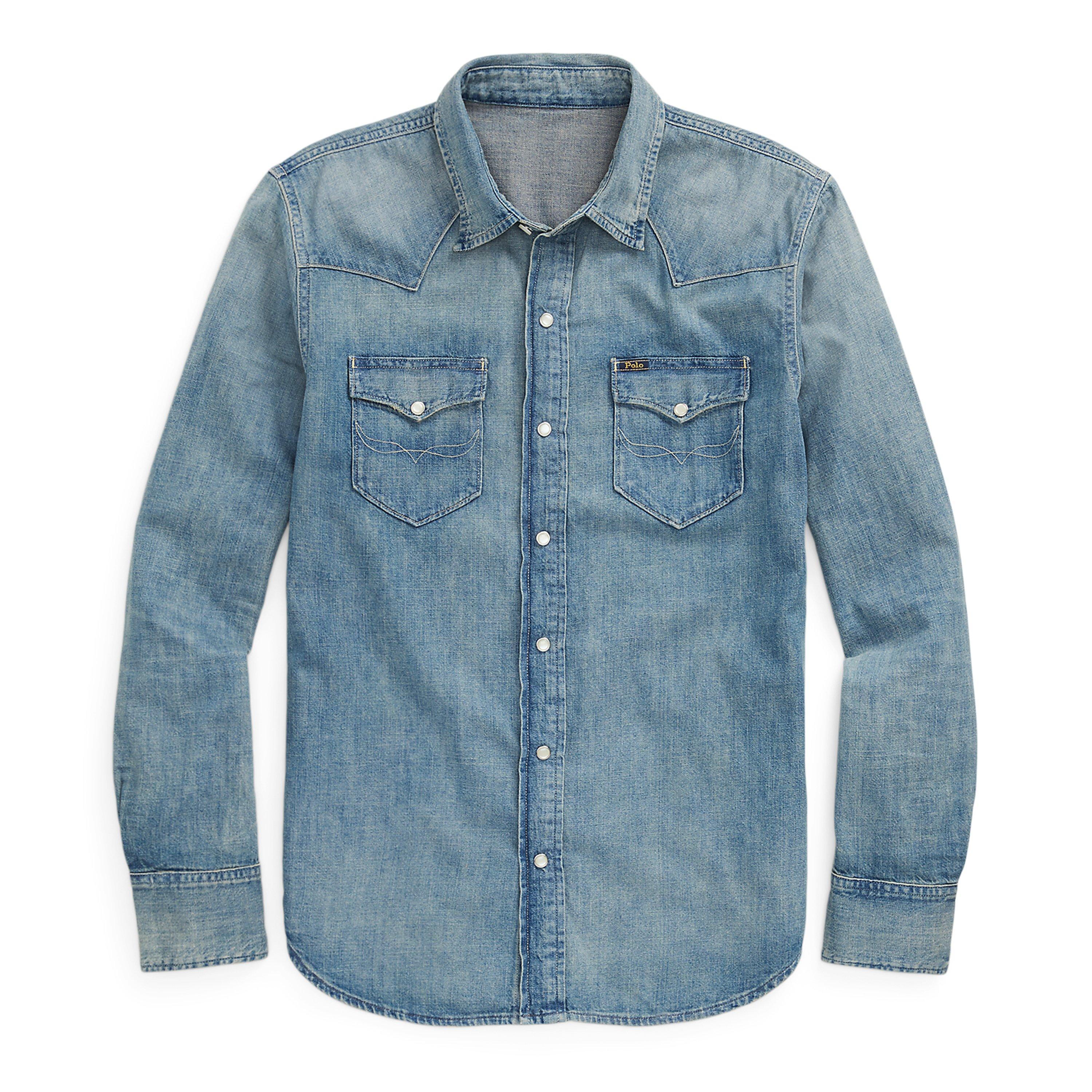 Polo Ralph Lauren | Slub Denim Western Shirt | Plain Shirt