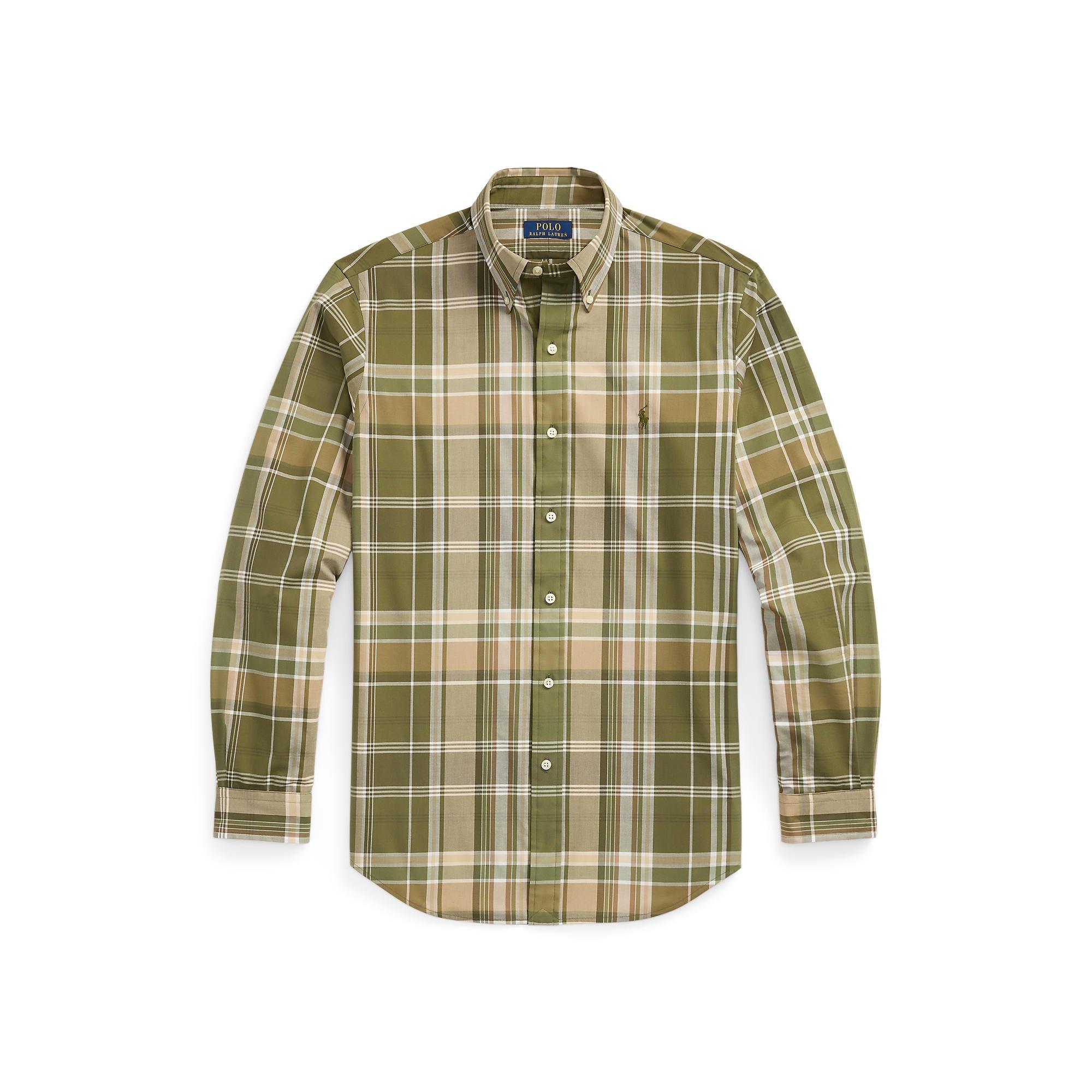 Olive Multi - Polo Ralph Lauren - Striped Poplin Long Sleeved Shirt - 5