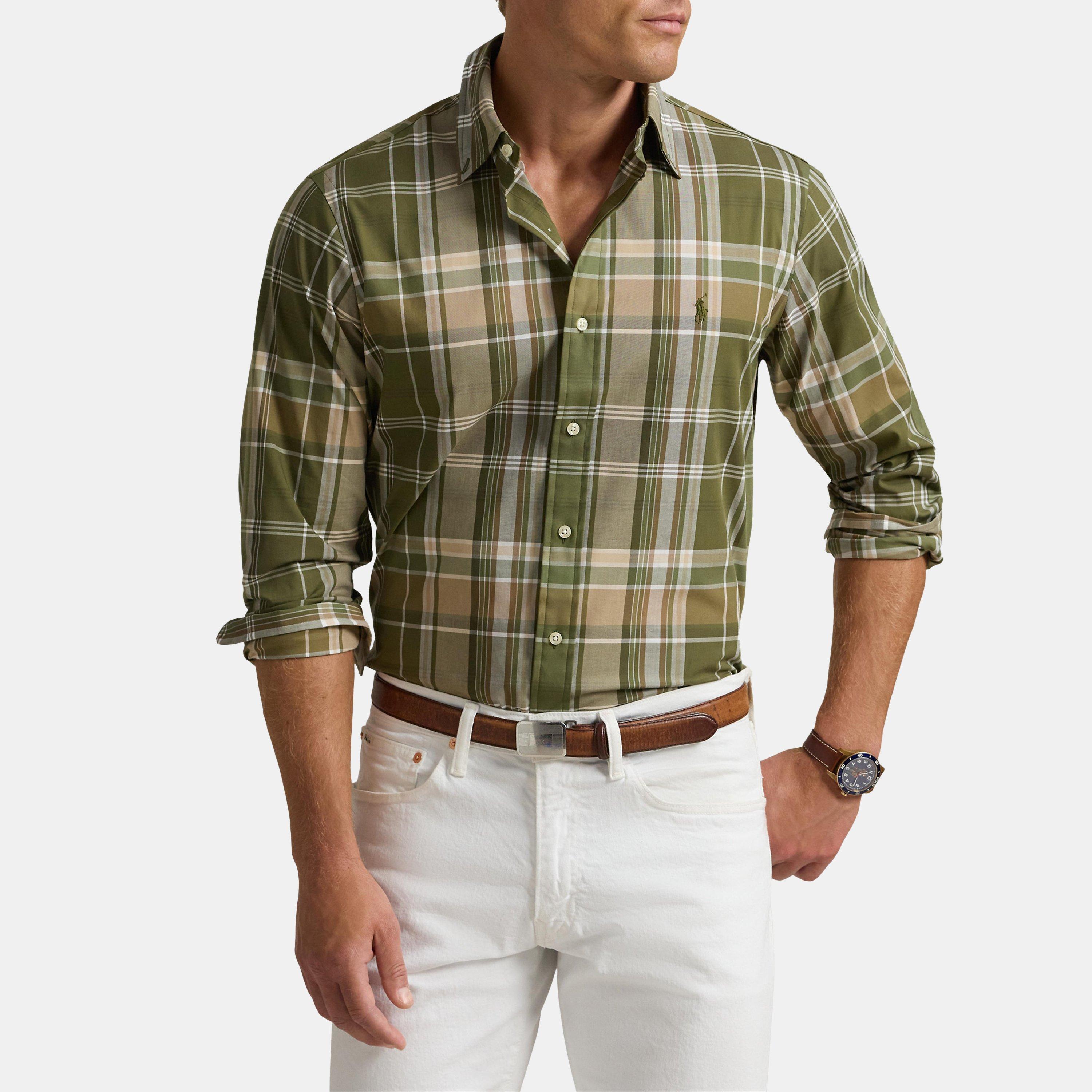 Olive Multi - Polo Ralph Lauren - Striped Poplin Long Sleeved Shirt - 2