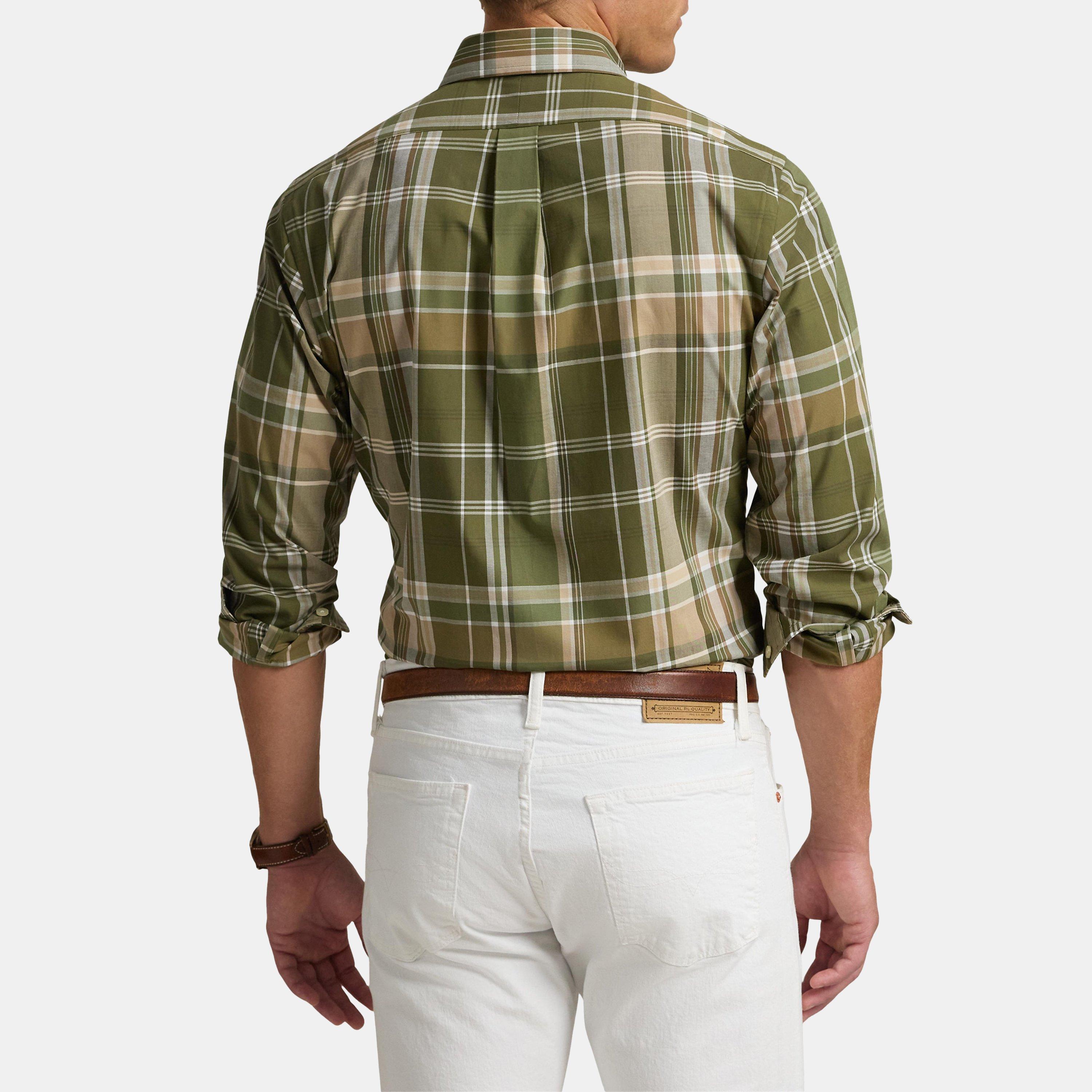 Olive Multi - Polo Ralph Lauren - Striped Poplin Long Sleeved Shirt - 3