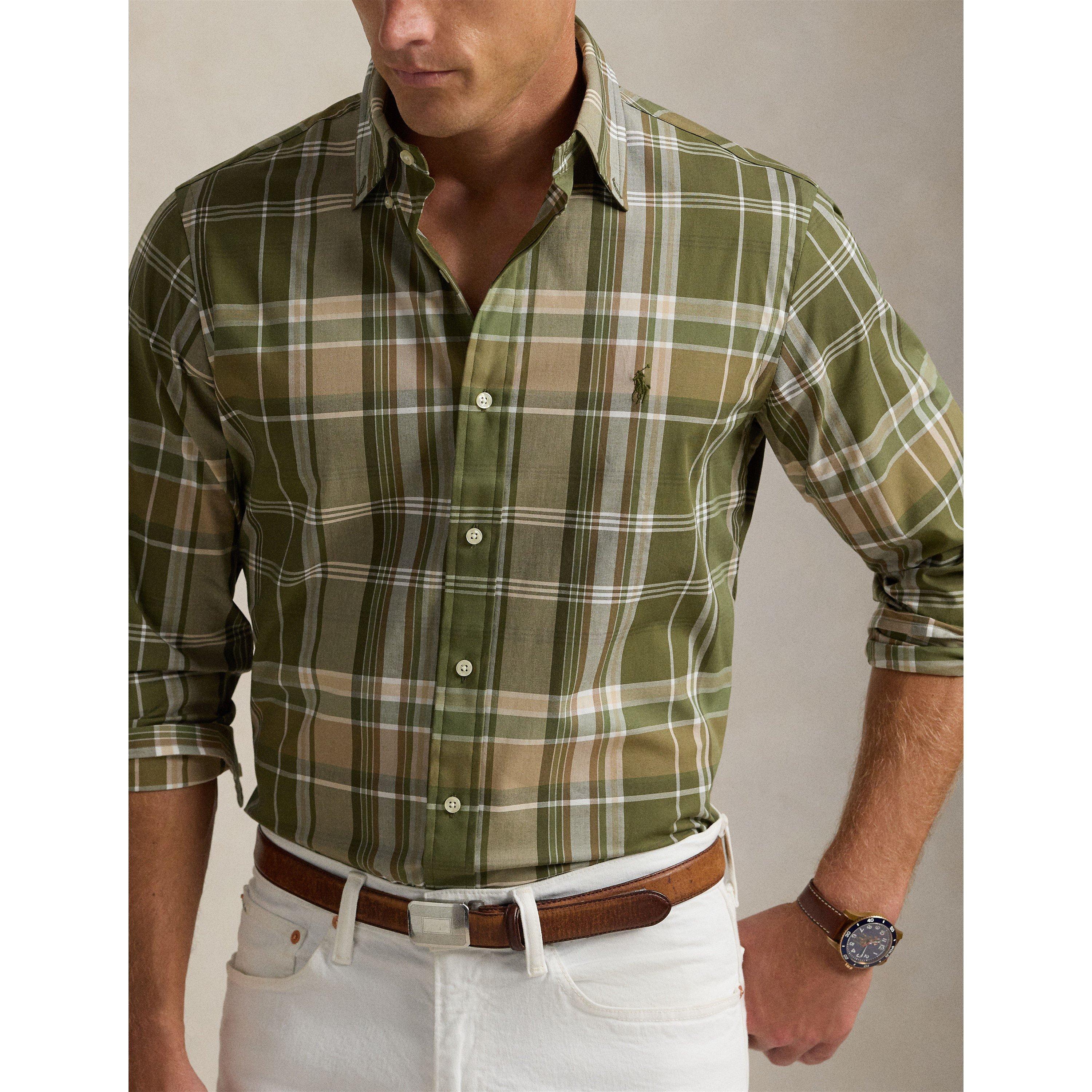 Olive Multi - Polo Ralph Lauren - Striped Poplin Long Sleeved Shirt - 4