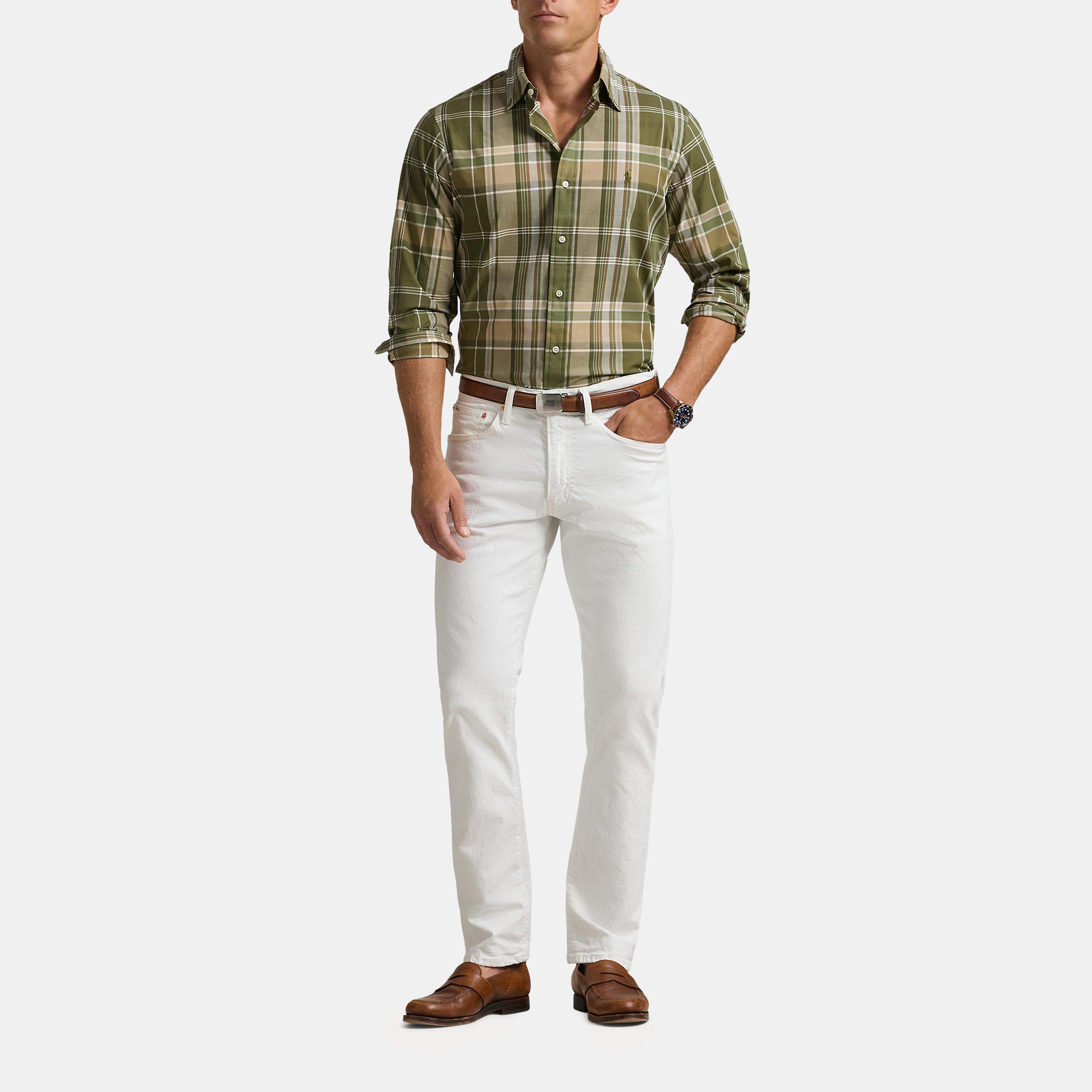 Olive Multi - Polo Ralph Lauren - Striped Poplin Long Sleeved Shirt - 4