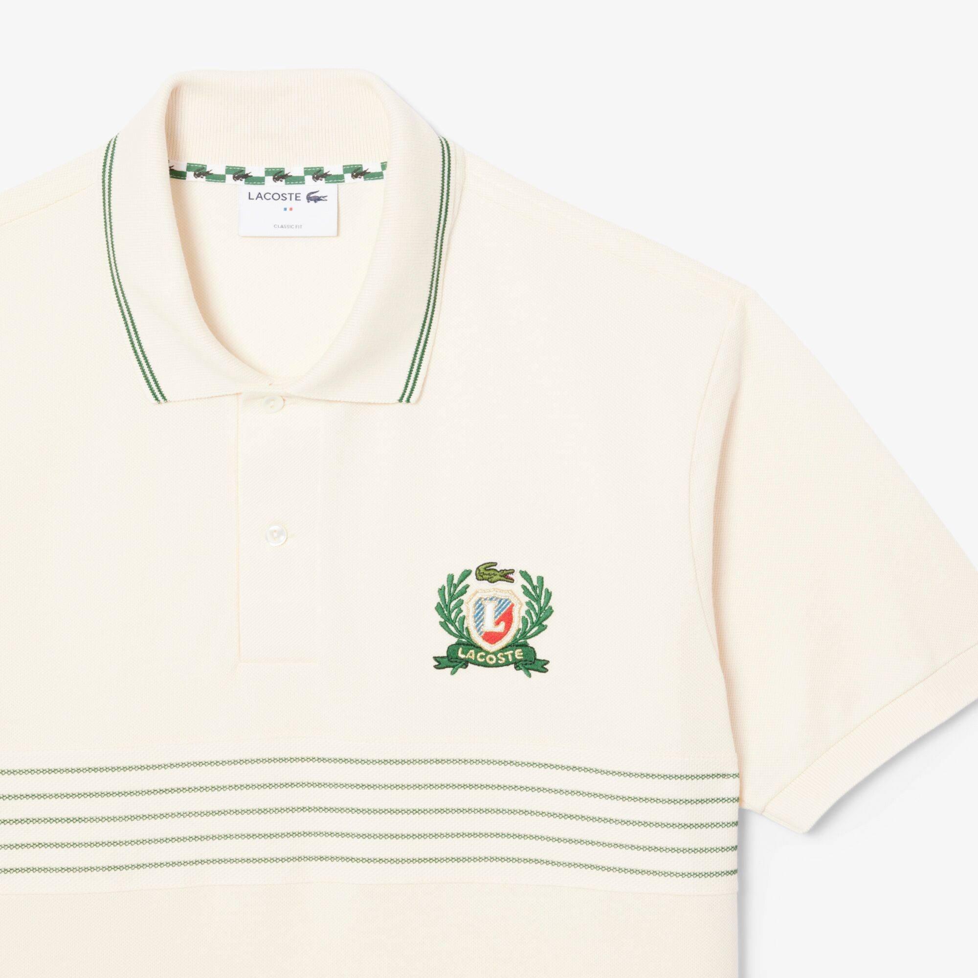 White XFJ - Lacoste - Men's Crest Short-Sleeve Polo Shirt - 2