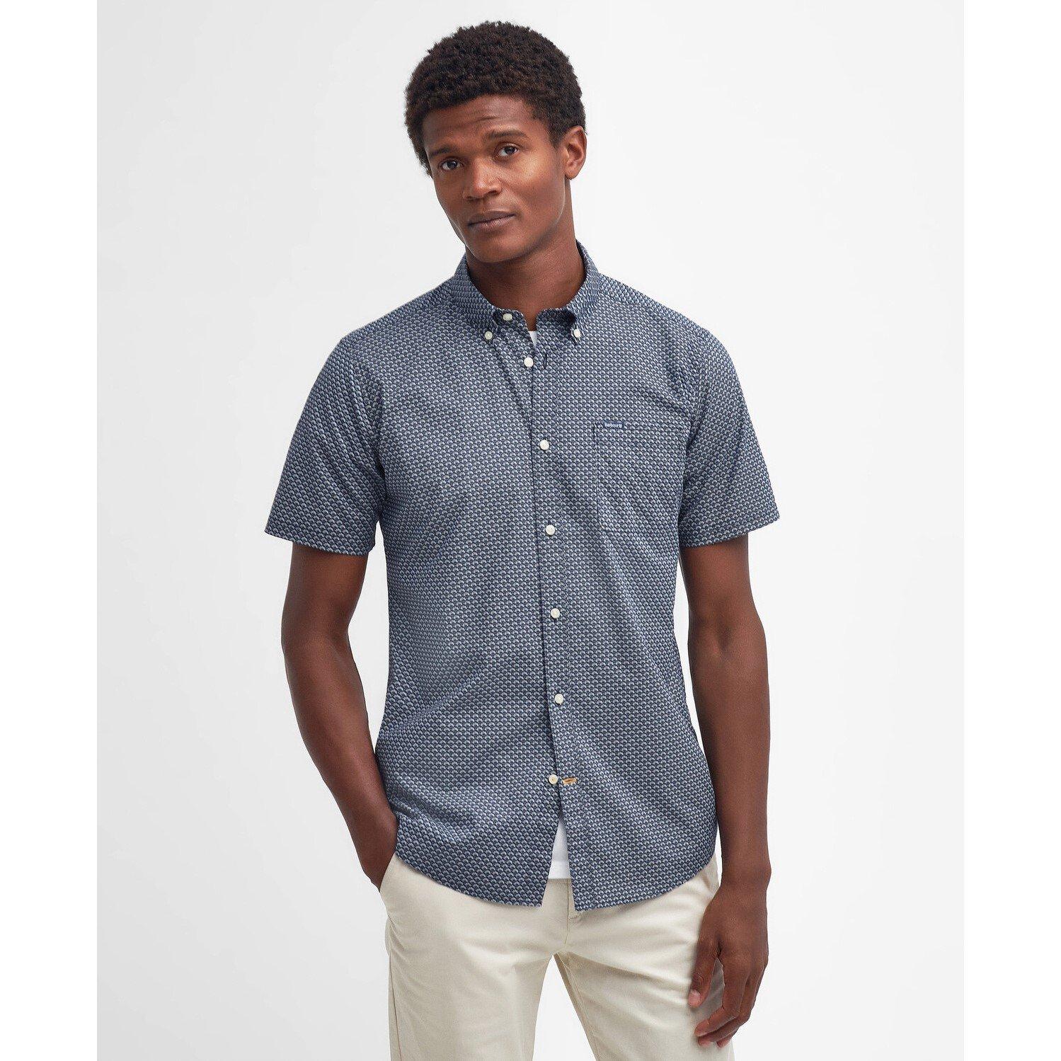 Navy NY91 - Barbour - Shell Tailored Short Sleeve Shirt - 2