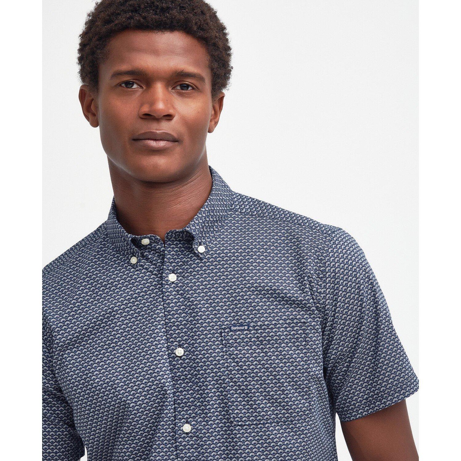Navy NY91 - Barbour - Shell Tailored Short Sleeve Shirt - 4