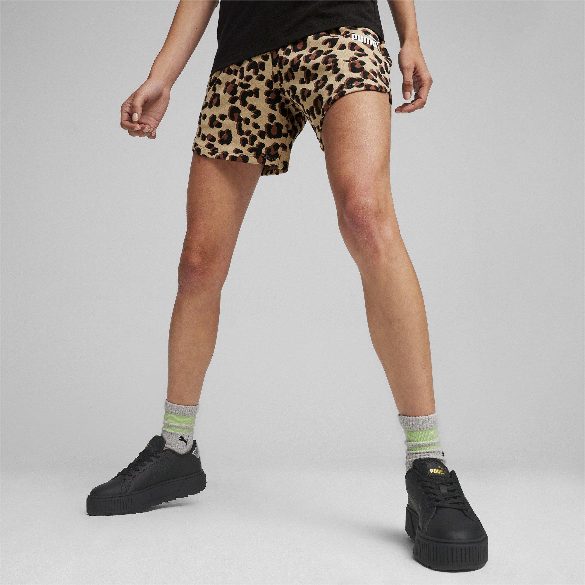 Preto/Leopardo - Puma - Animal Print Shorts Womens - 2