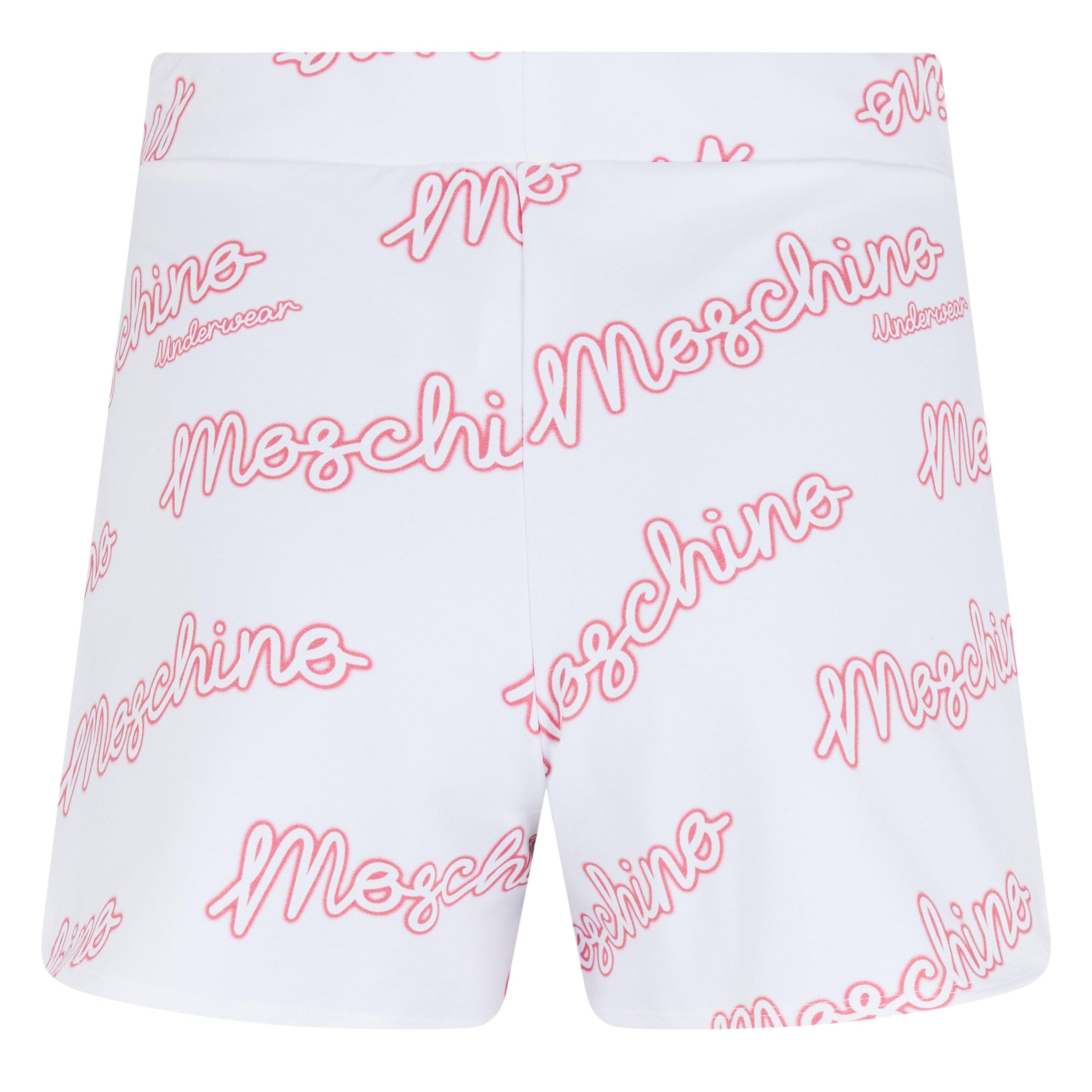 Fntsy Wht A1001 - Moschino - Women's Logo Print Woven Tracksuit Shorts - 2