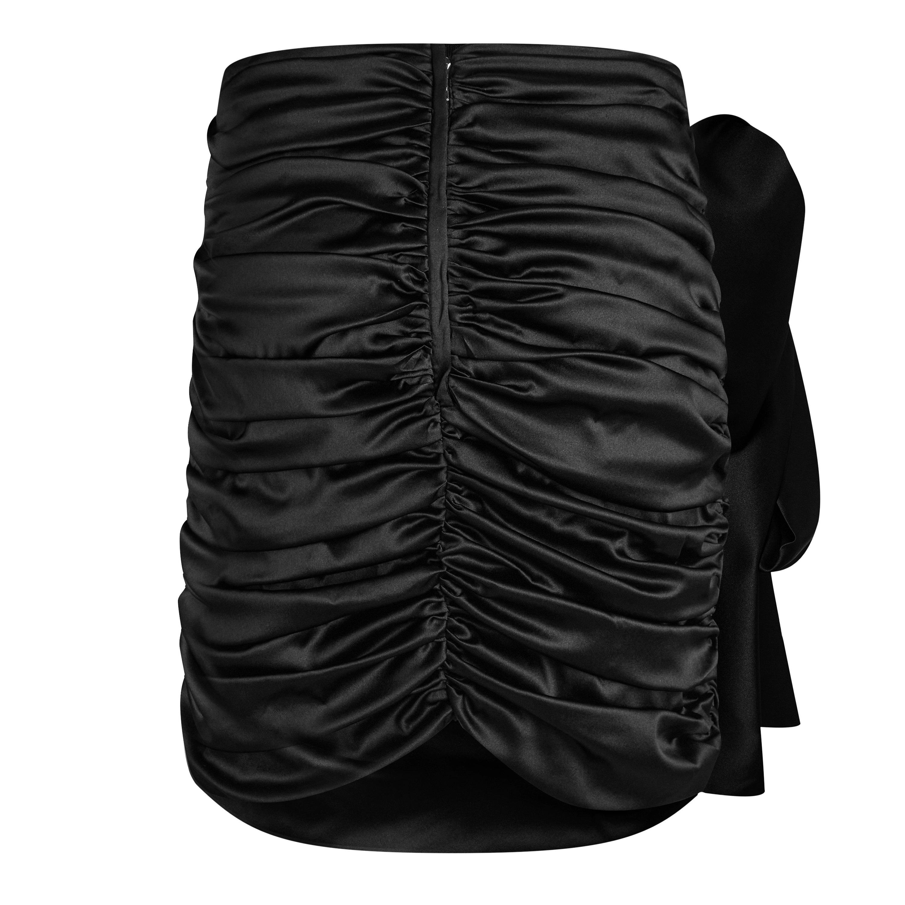 Black - Dolce and Gabbana - Ruched Silk-Blend Satin Miniskirt - 5