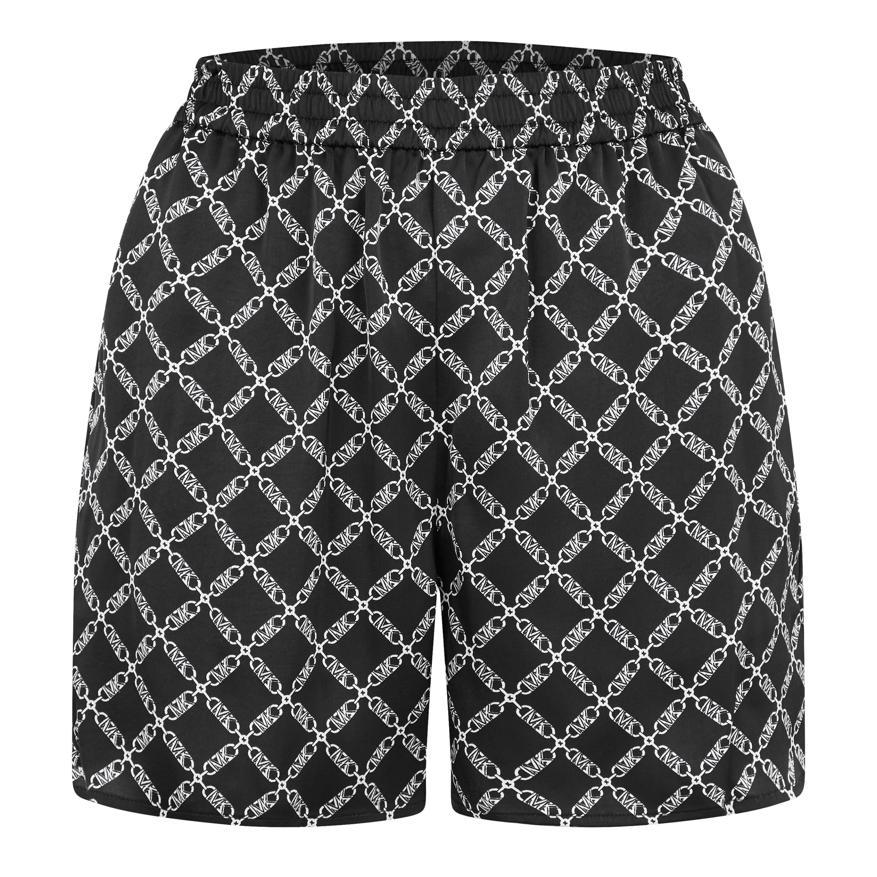 BLACK/WHITE - MICHAEL Michael Kors - Women's Empire Woven Tracksuit Shorts - 5