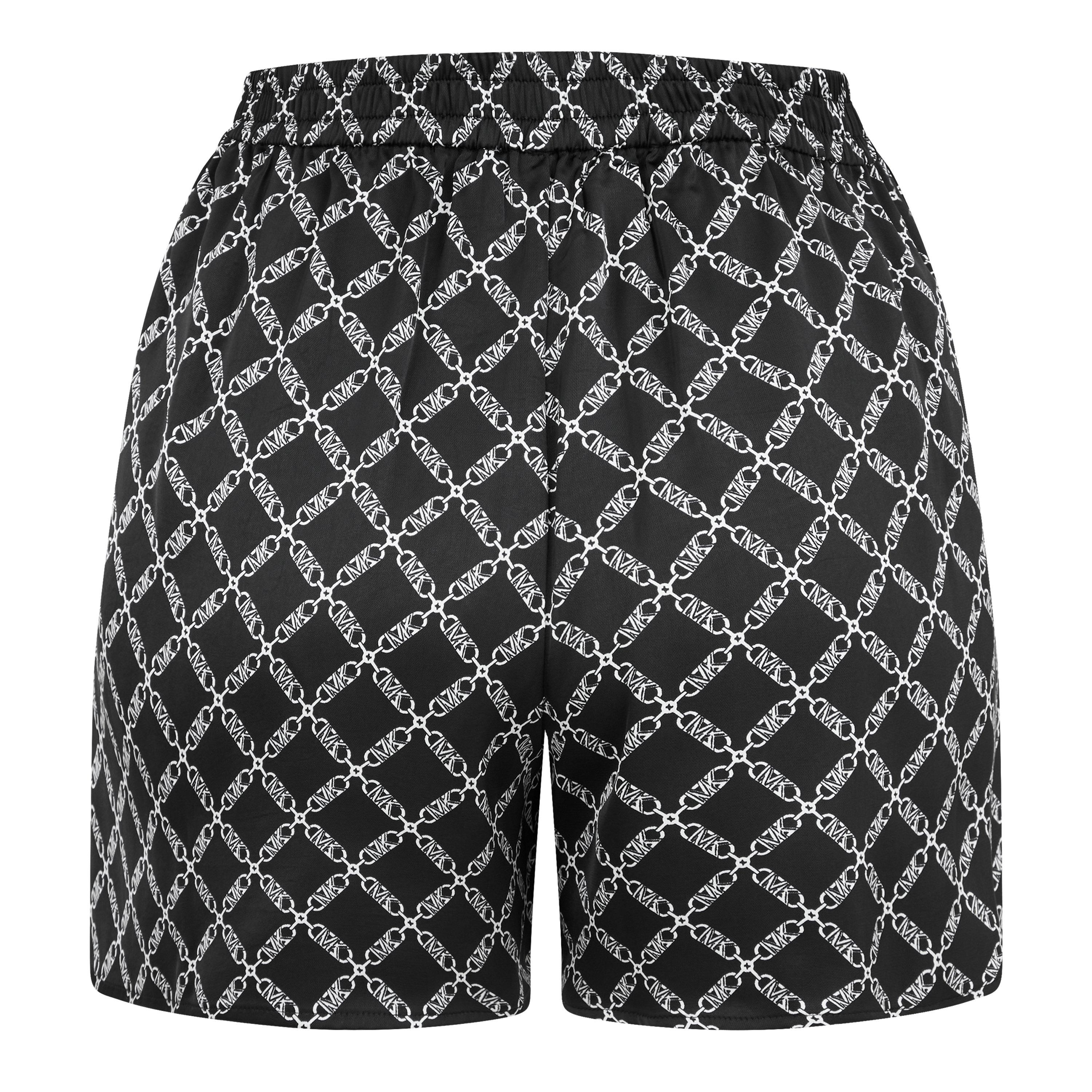 BLACK/WHITE - MICHAEL Michael Kors - Women's Empire Woven Tracksuit Shorts - 6