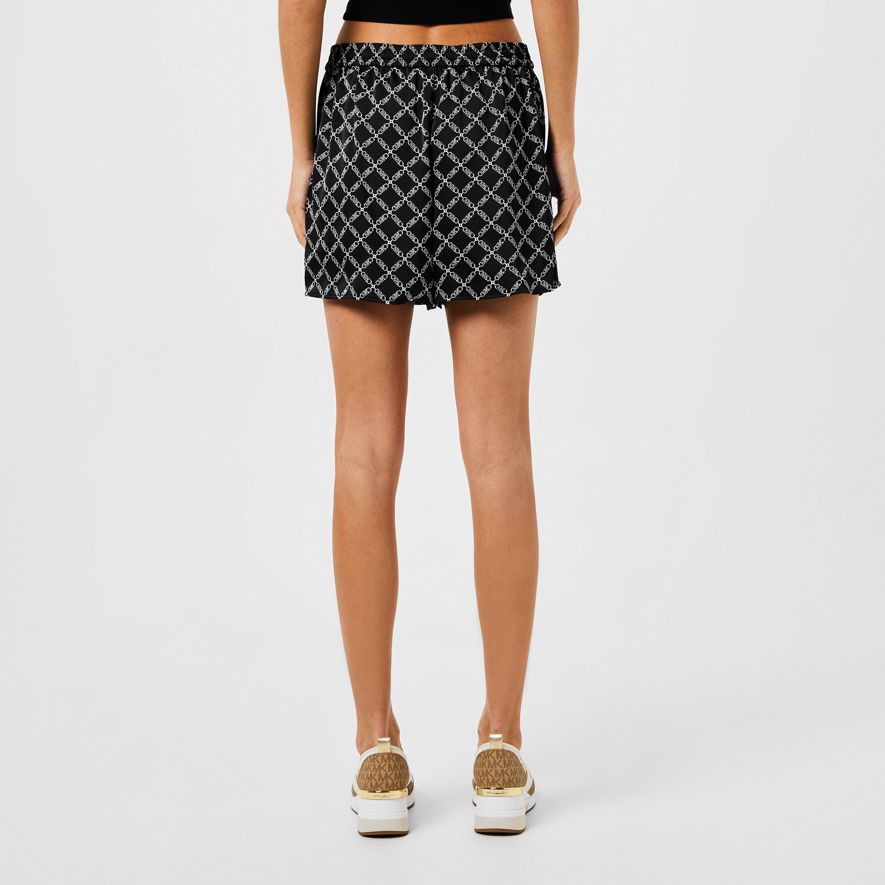 BLACK/WHITE - MICHAEL Michael Kors - Women's Empire Woven Tracksuit Shorts - 3