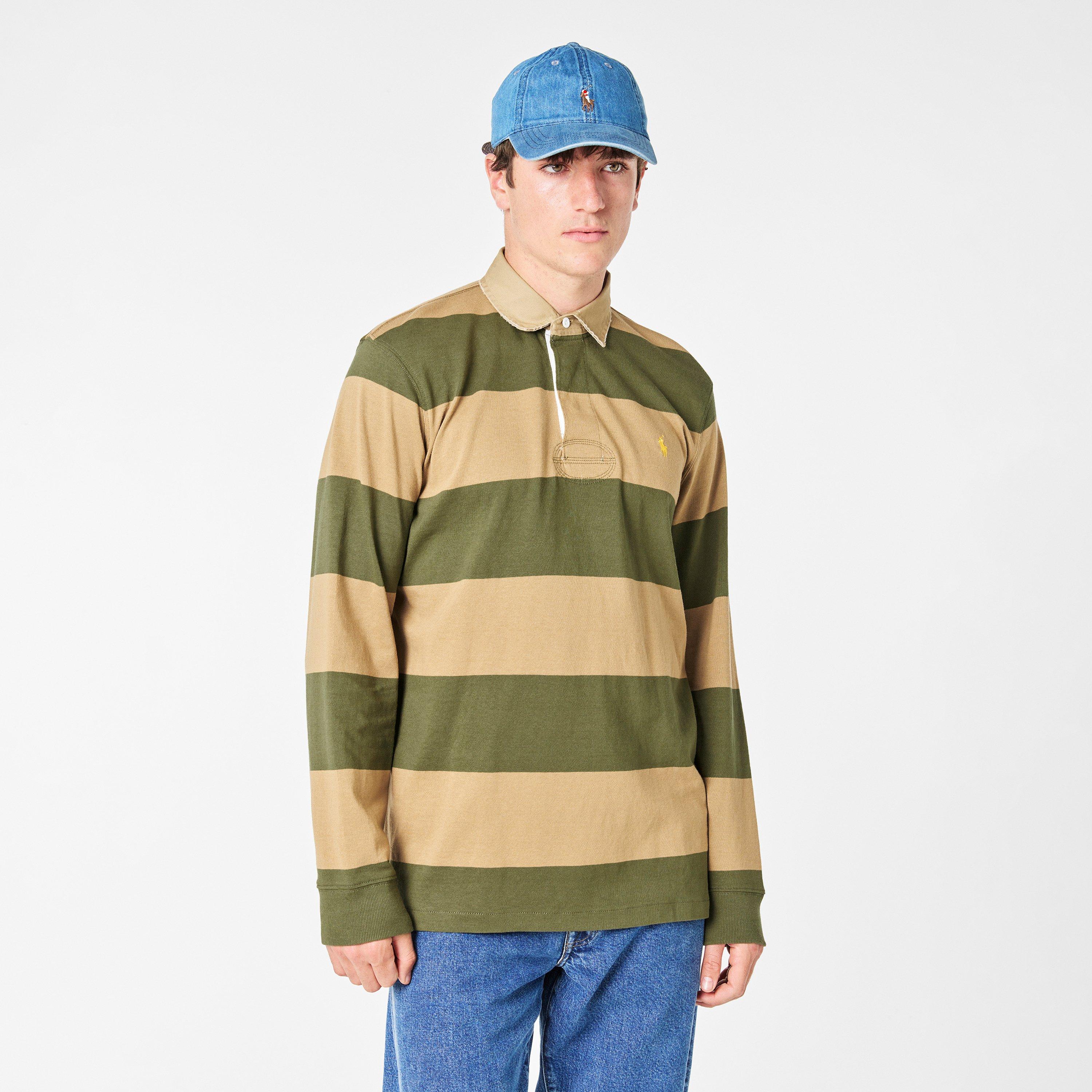 Olive/ Khaki - Polo Ralph Lauren - Stripe Rugby Shirt - 3