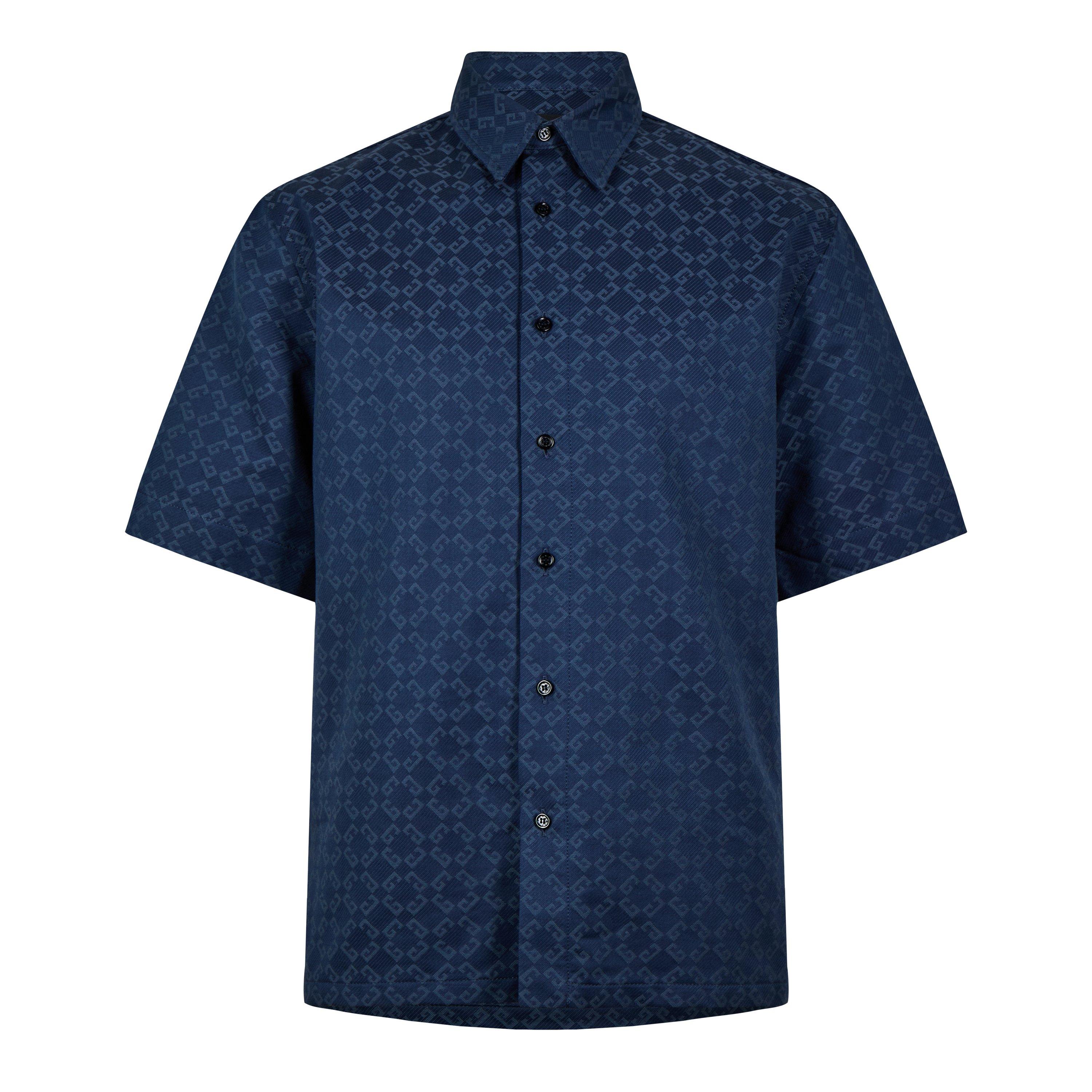 Blue - GIVENCHY - Monogram Short Sleeve Shirt - 5