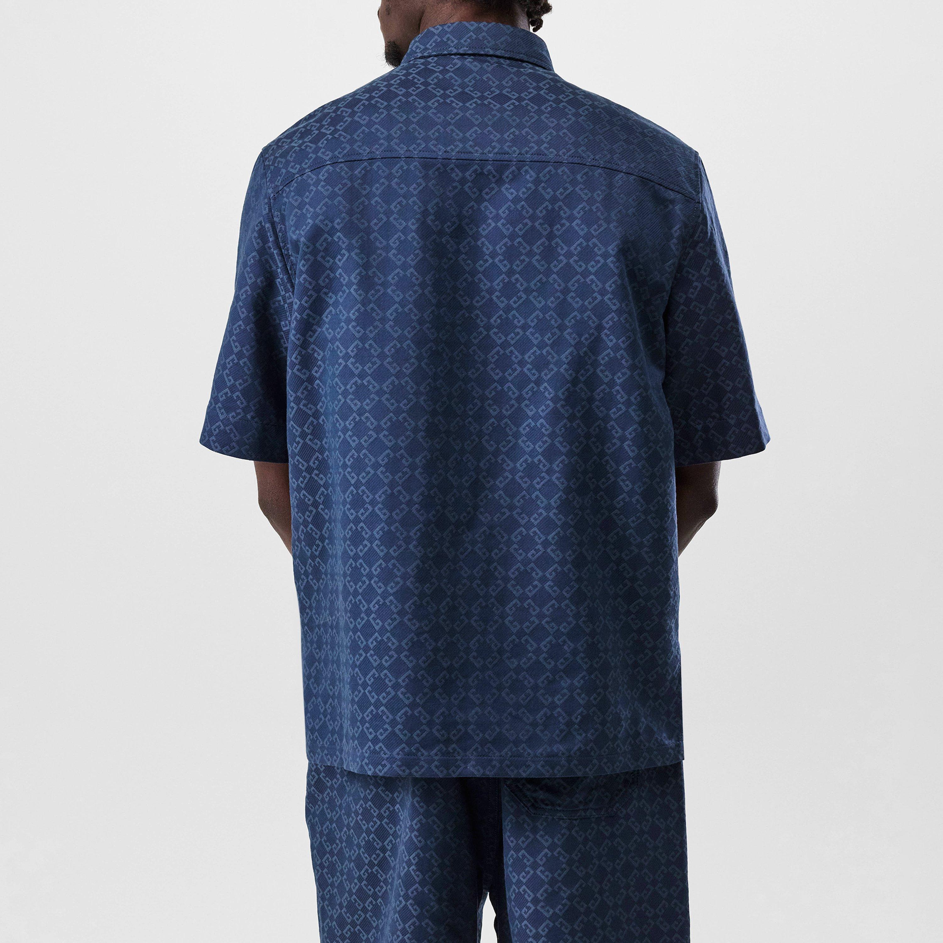 Blue - GIVENCHY - Monogram Short Sleeve Shirt - 3