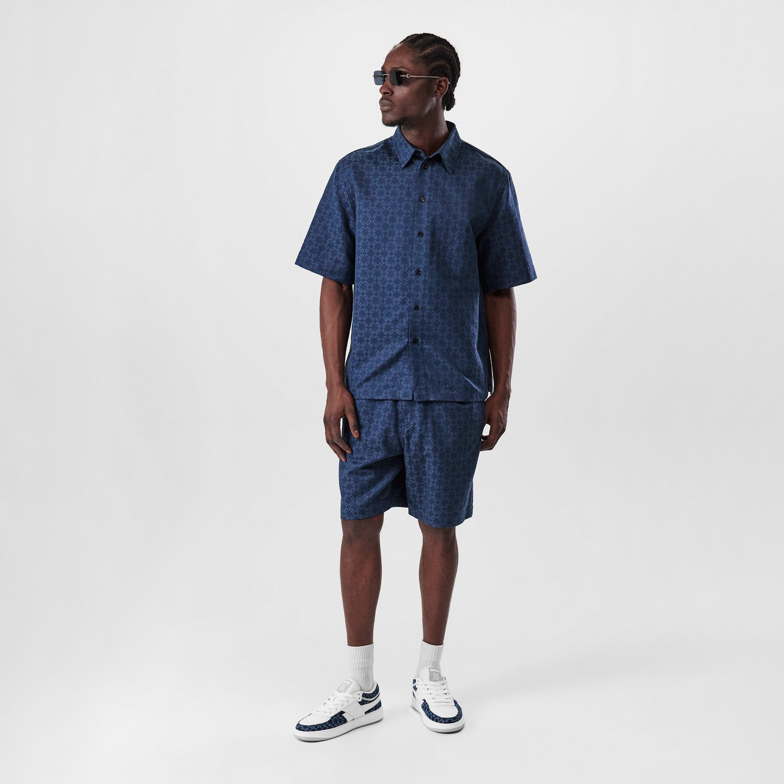 Blue - GIVENCHY - Monogram Short Sleeve Shirt - 4