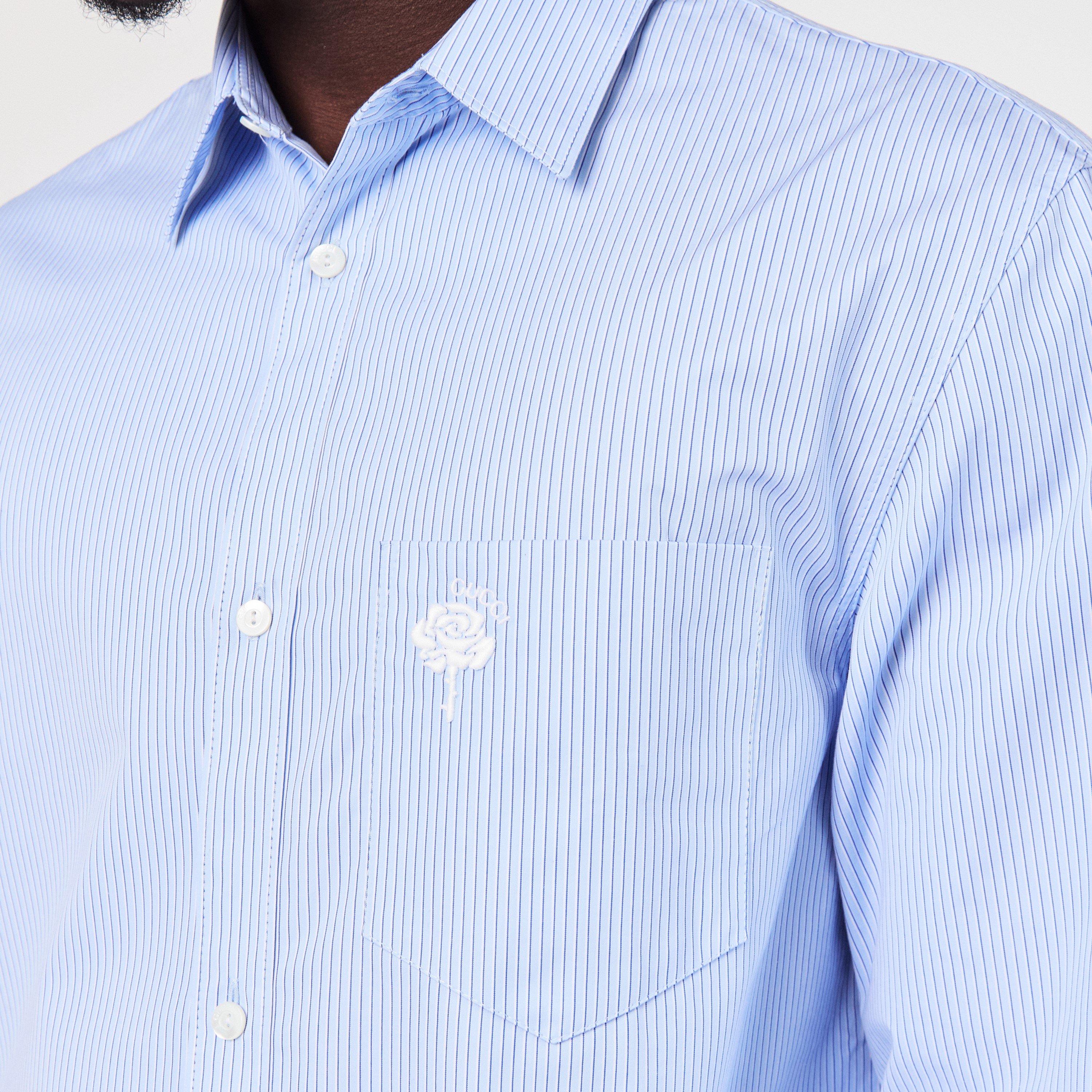 Azure/Blue/Mc - Gucci - Embroidered Poplin Oxford Shirt - 5