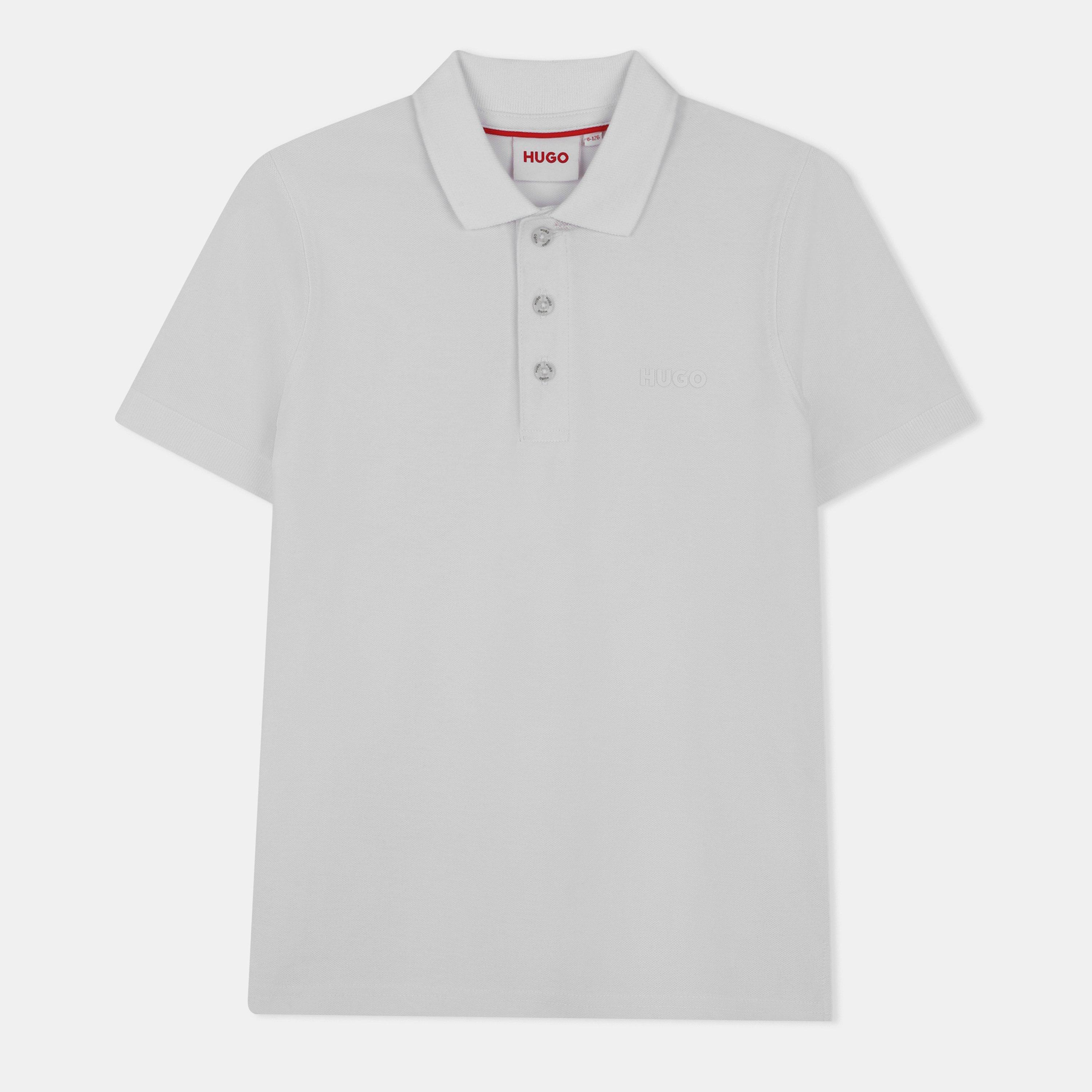 Hugo Kids' Short Sleeve Polo Shirt - White 10P - Size 6Y