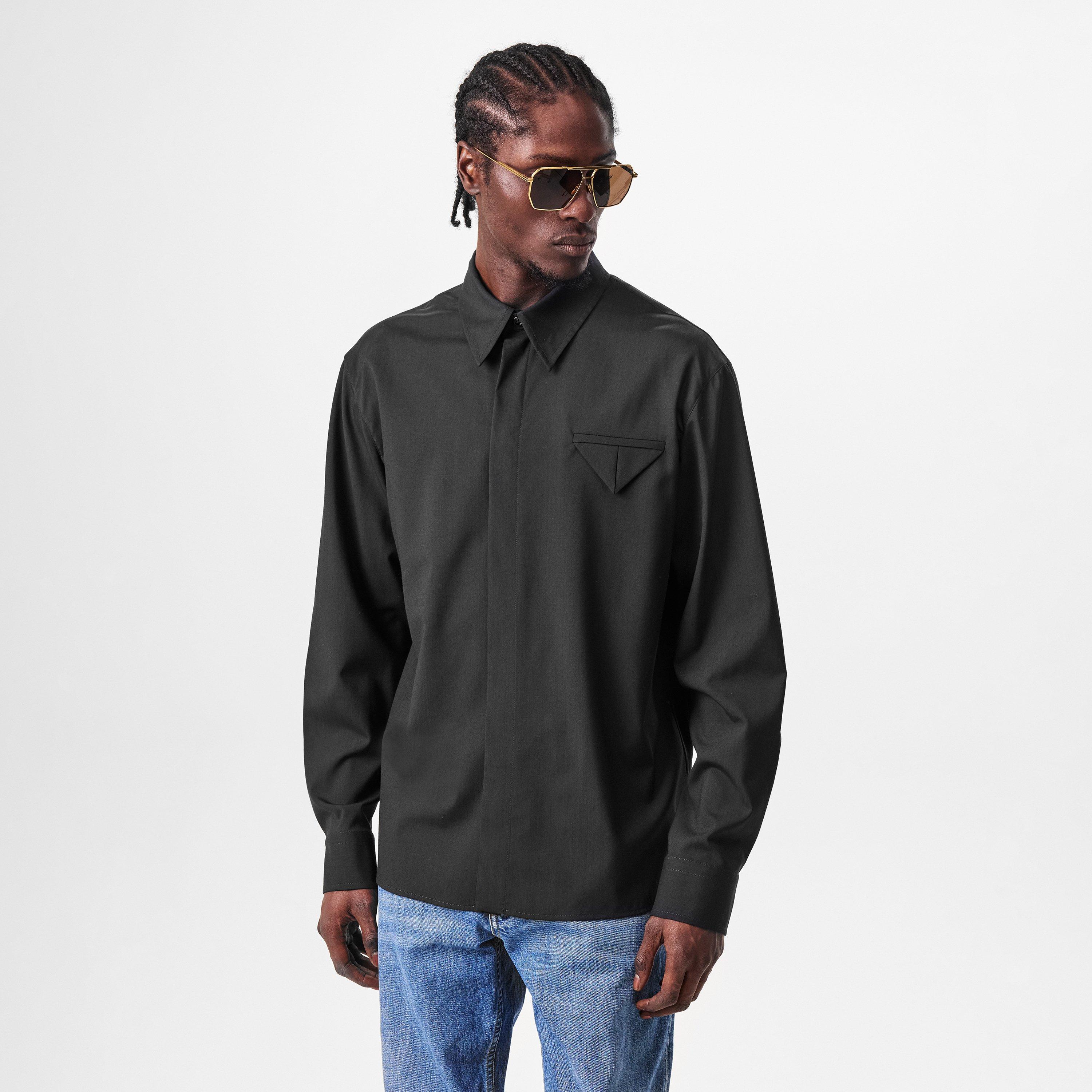 Black - Bottega Veneta - Men's Long Sleeve Shirt - 3