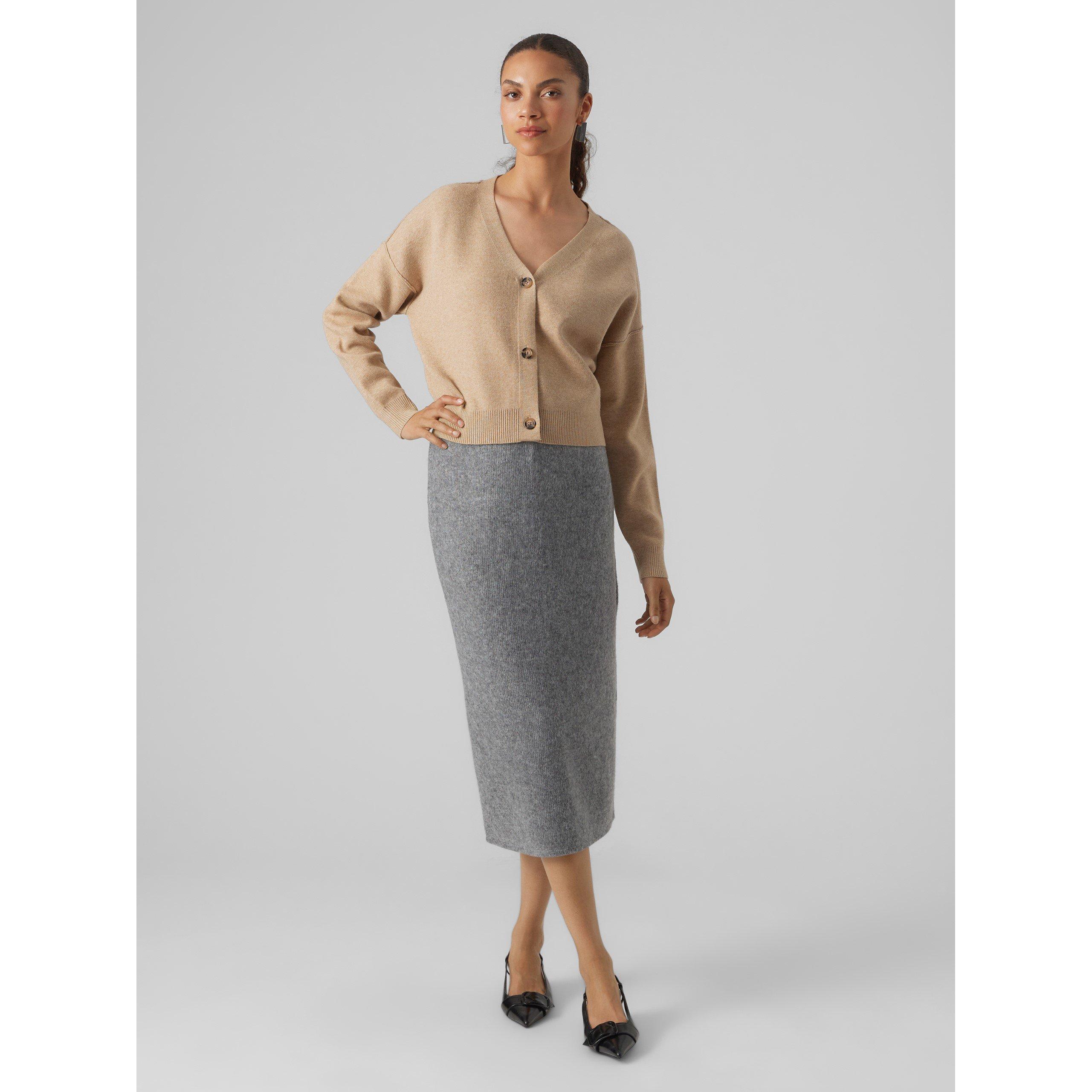 Gris Melange - Vero Moda - Women's Midi Skirt - 3