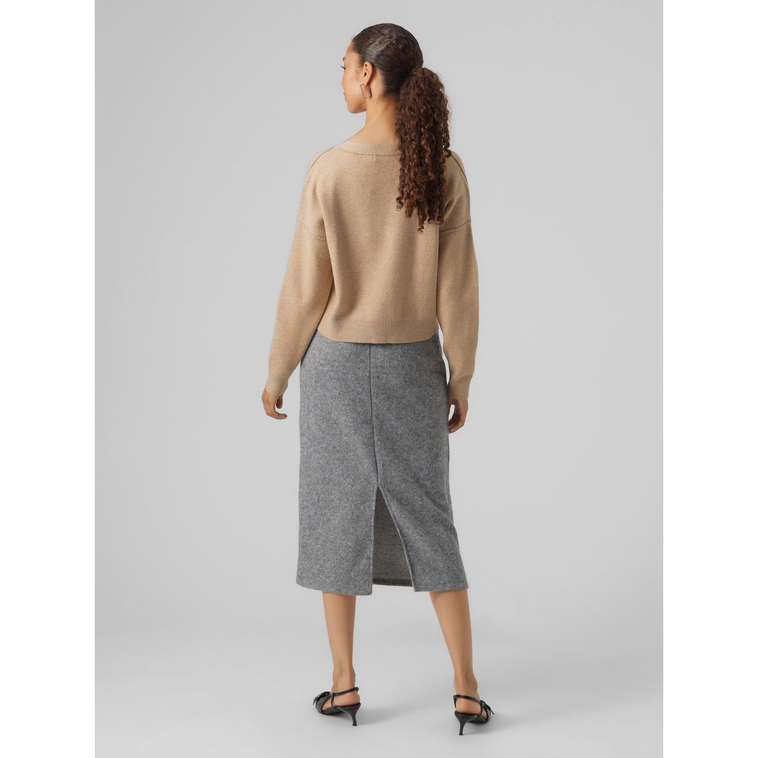 Gris Melange - Vero Moda - Women's Midi Skirt - 4