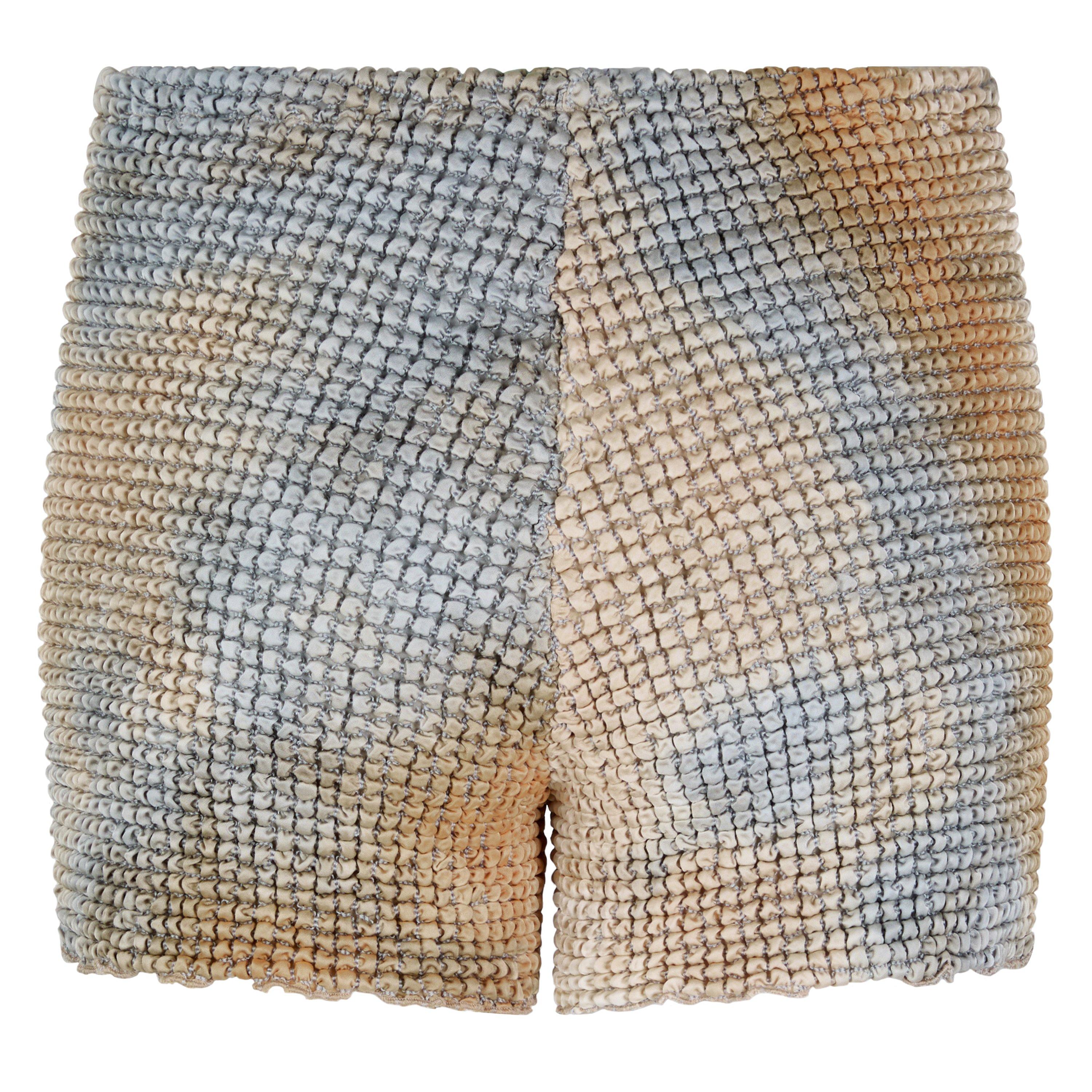 Camel - Off White - Women's Tie Dye Shorts, All Over Design - 2