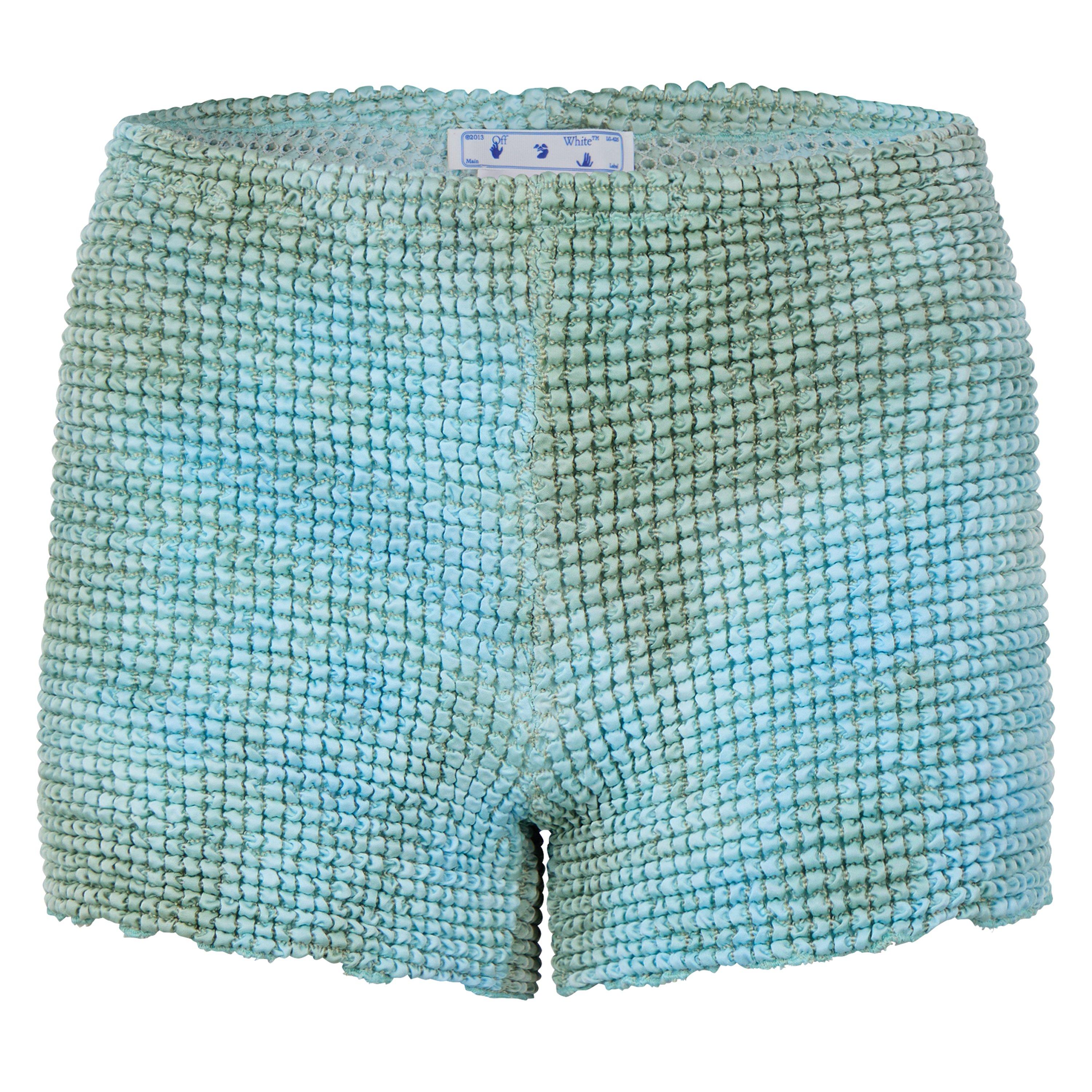 Light Blue - Off White - Women's Tie Dye Shorts, All Over Design - 1