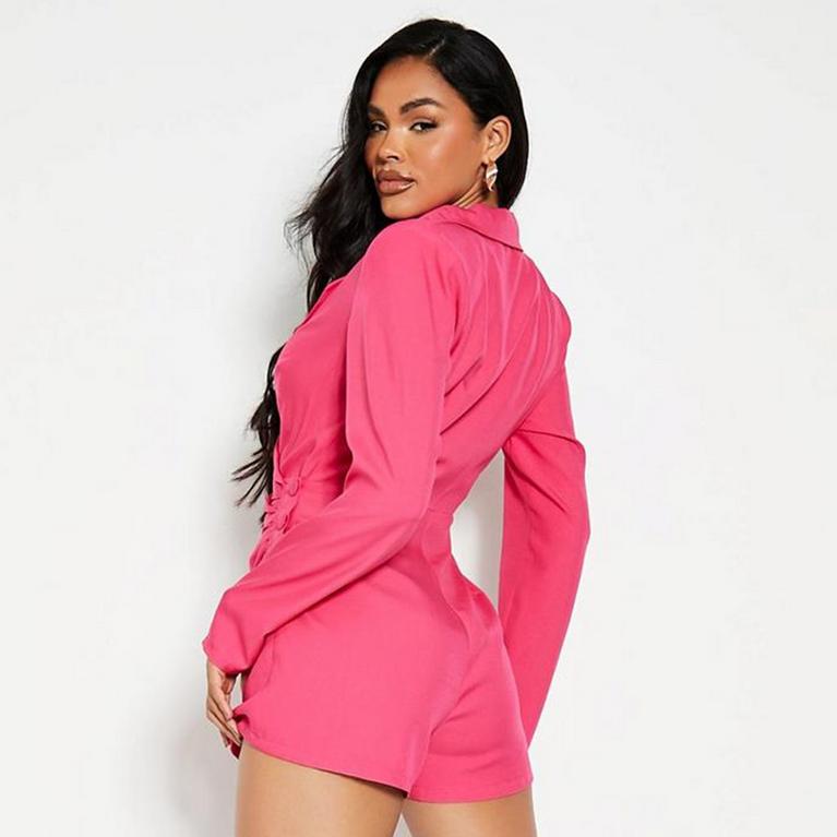 Rosa - I Saw It First - ISAWITFIRST Woven Drape Blazer Playsuit - 4