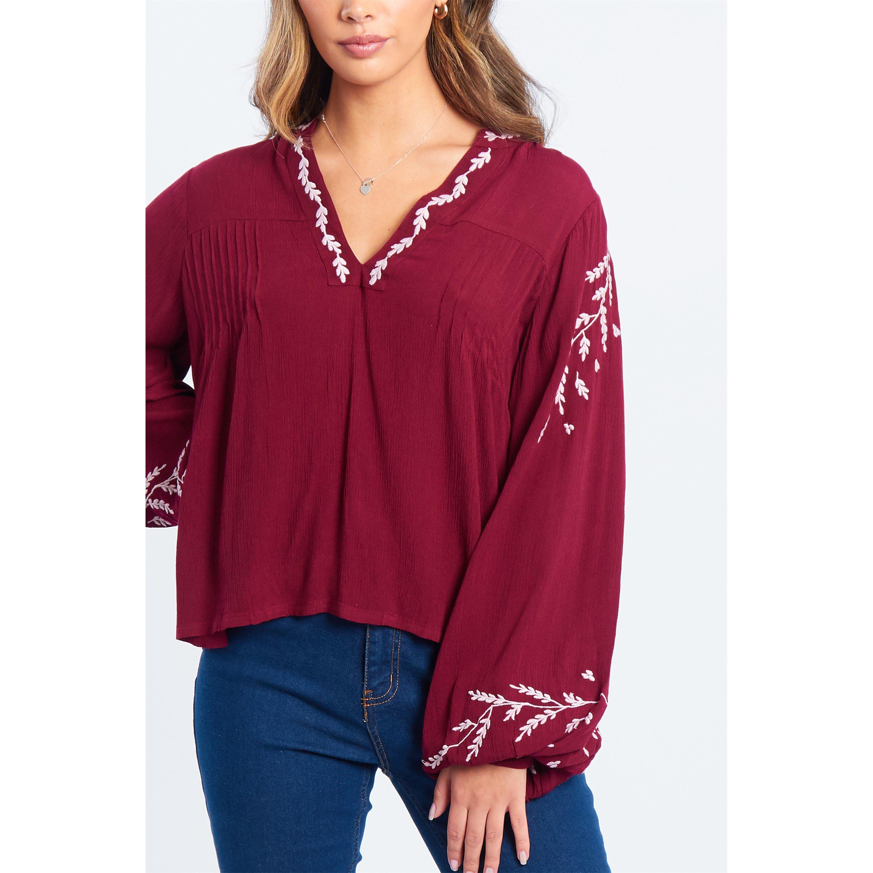 Borgonha - Be You - Embroidered Boho Blouse - 4