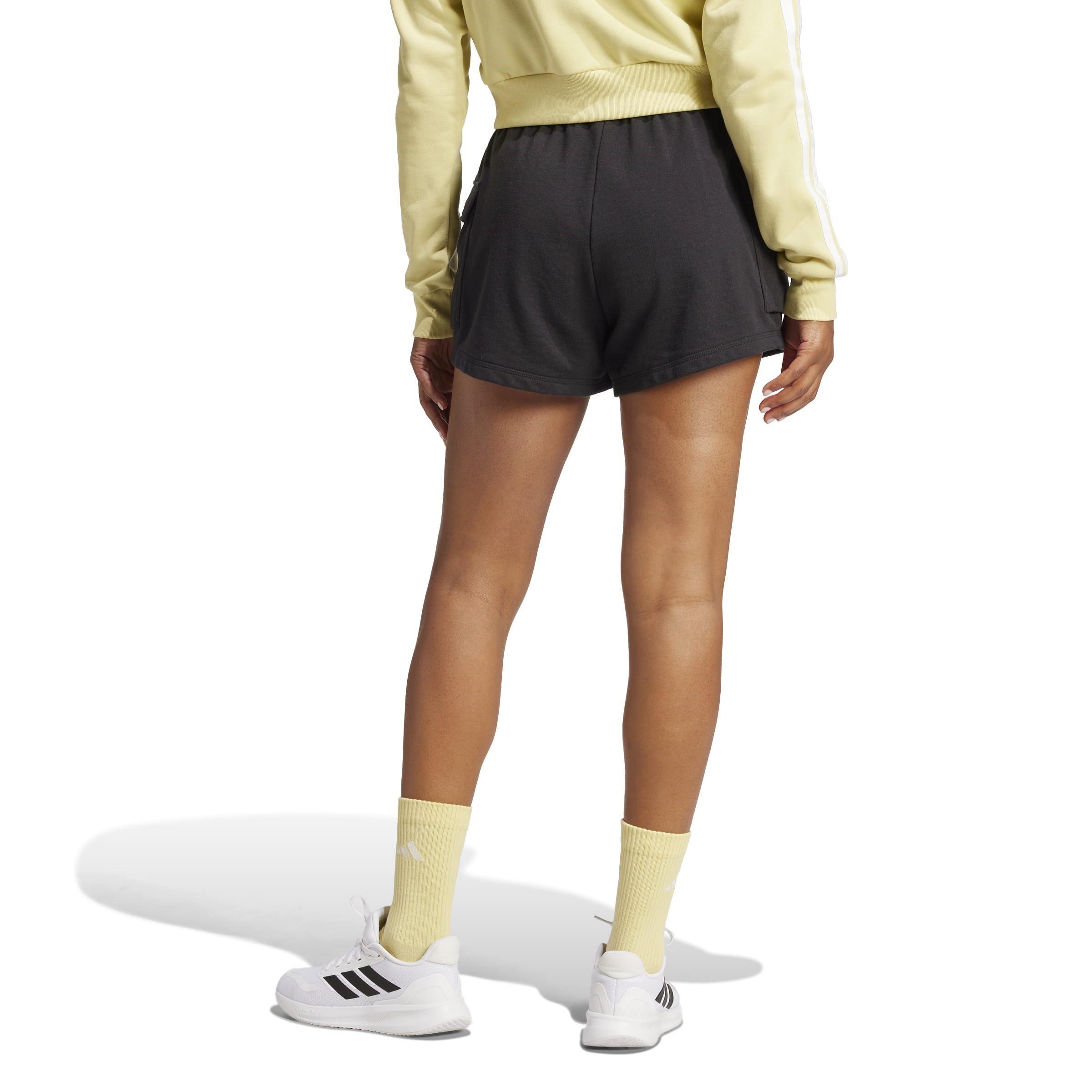 adidas Women's Essentials Small Logo French Terry Cargo Shorts Black/White — foto 2